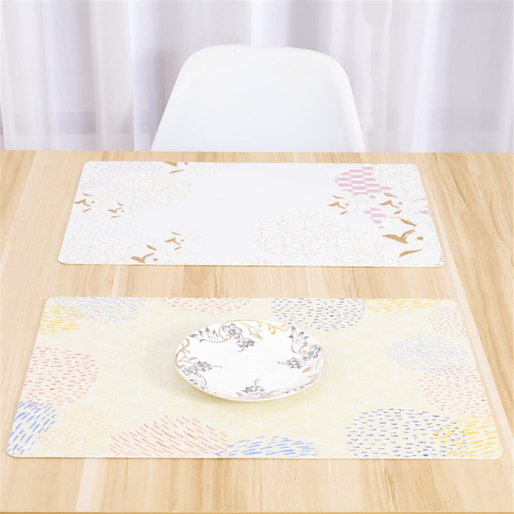 6 Pcs Napperon en Cuir Restaurant Style Japonais Tapis de Table Vaisselle Pad Accessoire de Cuisine (Color : F) HGCHH