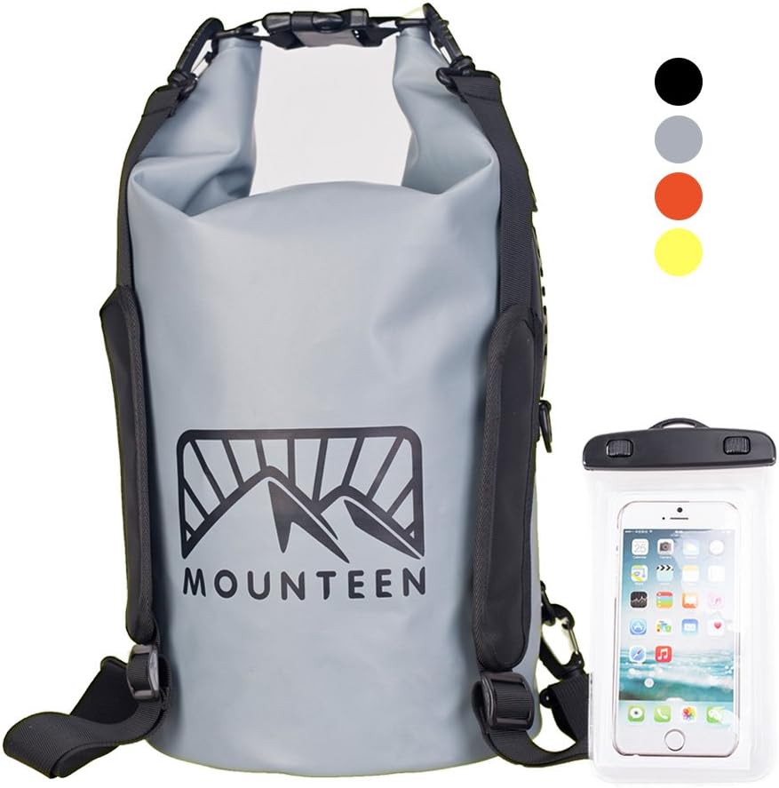 Waterproof Dry Bag By Mounteen: Roll Top Secure Sack To Keep Your Gear Safe From Water, Perfect For Beach Adventures And Sports, Adjustable Straps With Waterproof Phone Case, 3 Colors And 2 Sizes