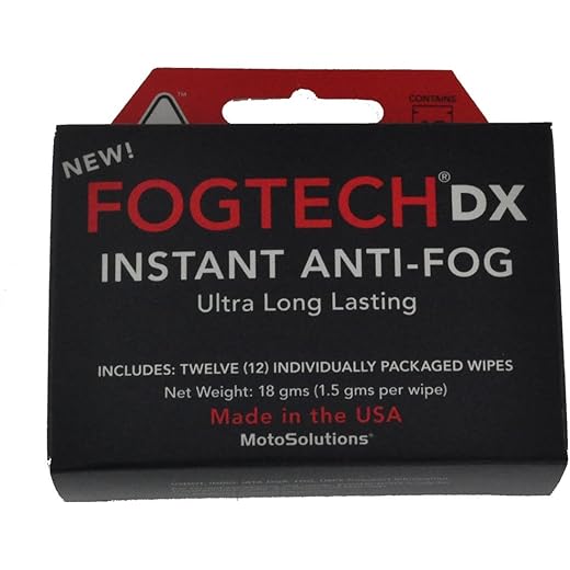 FogTech DX Instant Anti-Fog Wipes - 12 Pack