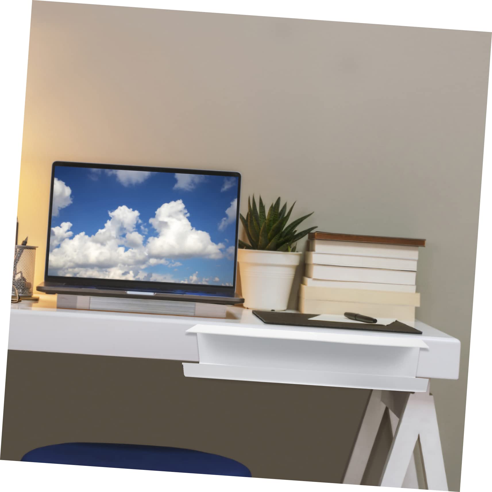 SHINEOFI Organizzatore Portacavi Sotto Scrivania Vassoio per Compatto e per e Casa Forature Facile Installazione e