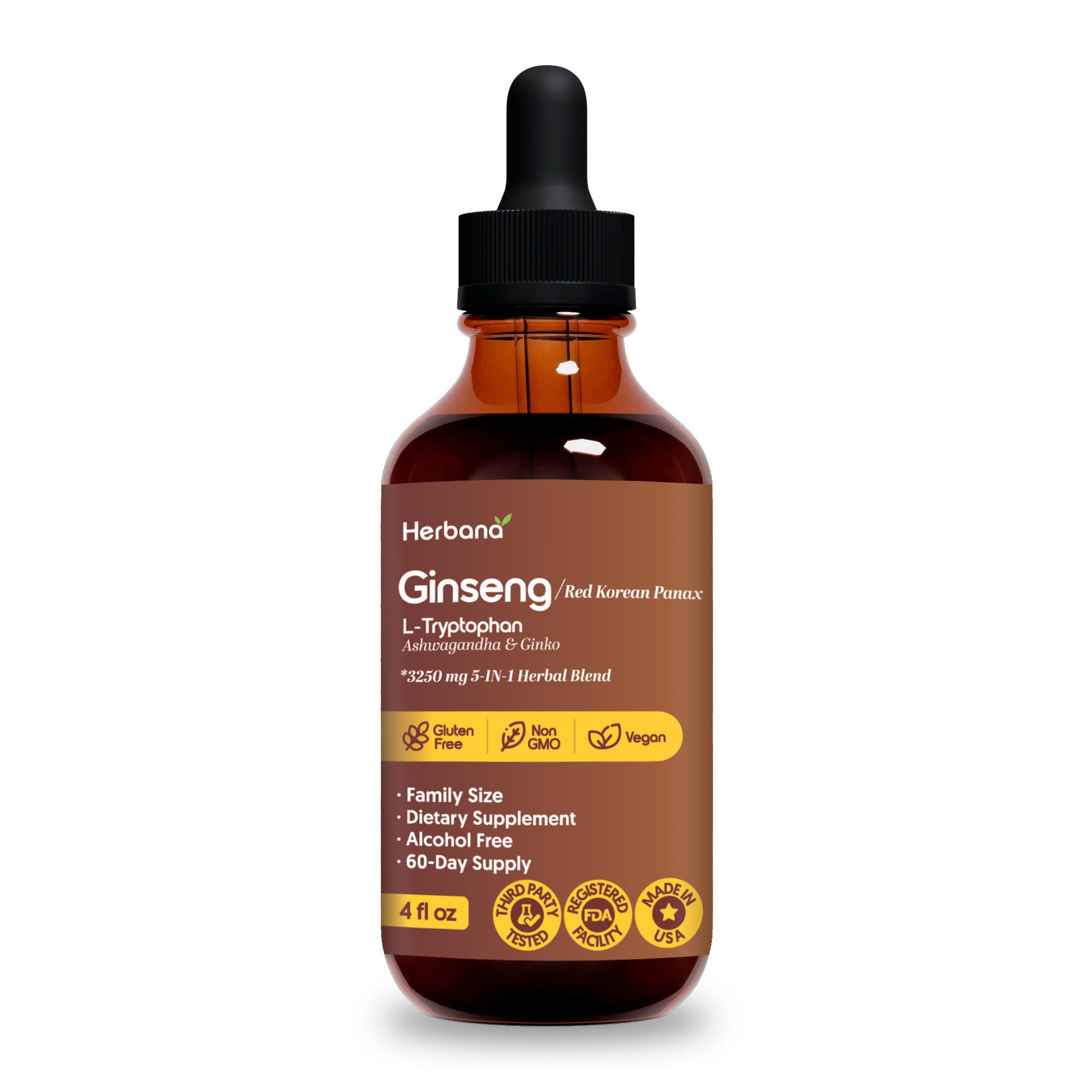 Amazon.com: HERBANA MANUFACTURING Ginseng Liquid Extract with L
