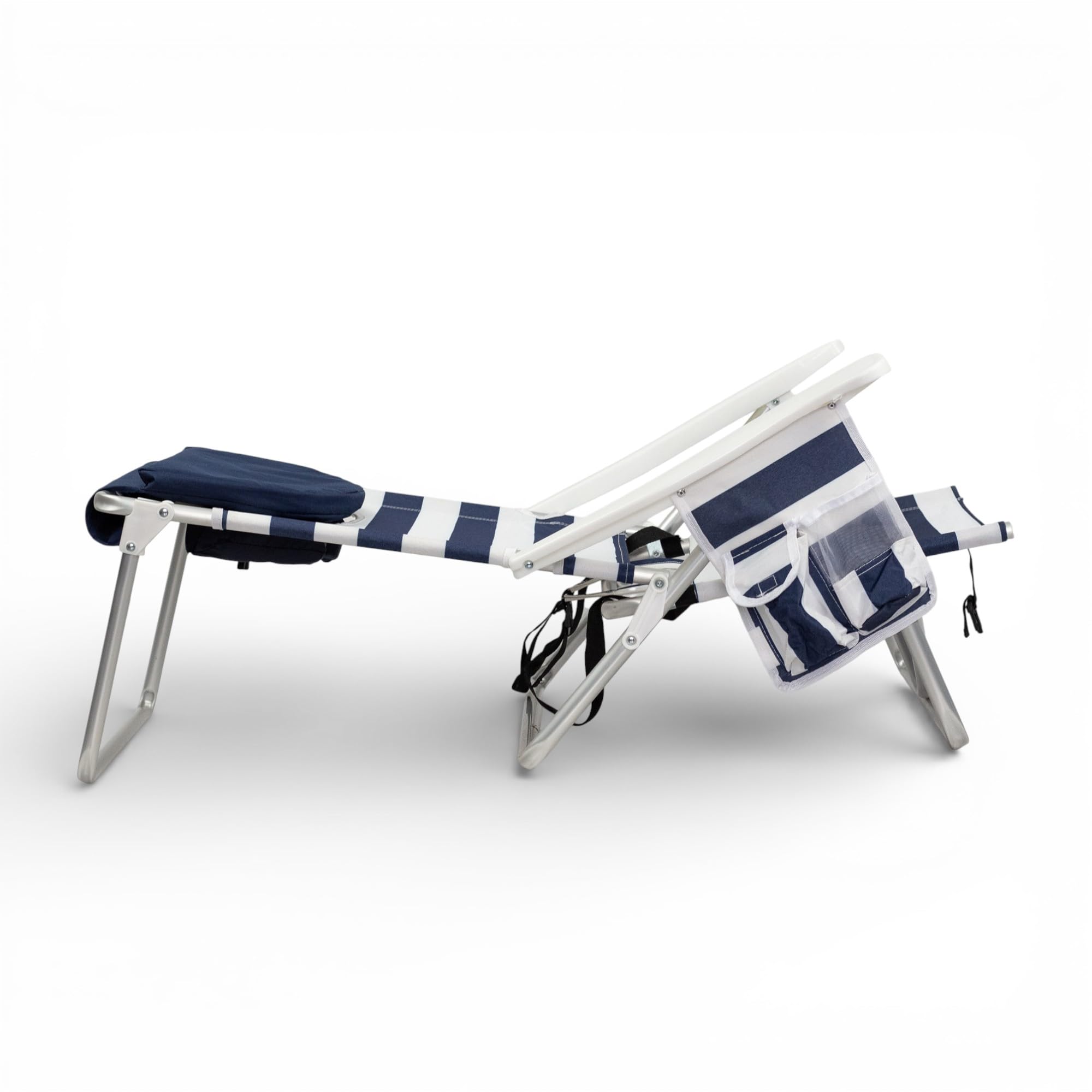 Pincho Silla Playa Plegable Reclinable Ligera Silla De Playa, Silla Plegable, Silla Reclinable con Mochila Y Bolsillos, Cadeira Dobrável con Reposacabezas Ajustable – Aluminio Marinero