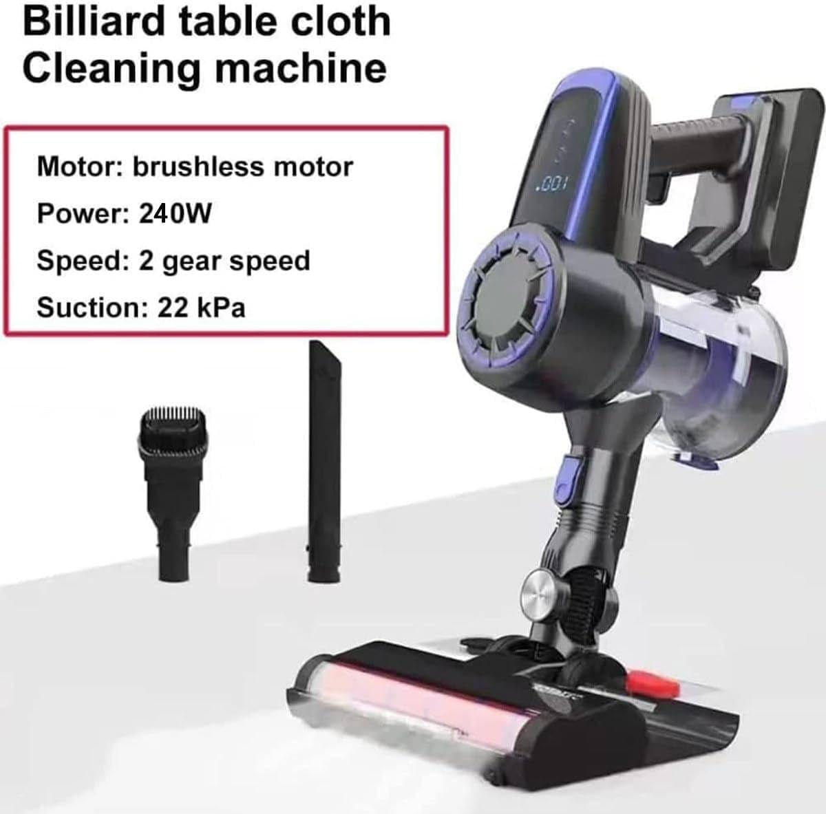 Limpiador eléctrico de mesas de billar, aspiradora inalámbrica de 22 kPa con batería de 2200 mAh, velocidad ajustable, ideal para mesas de billar y billar