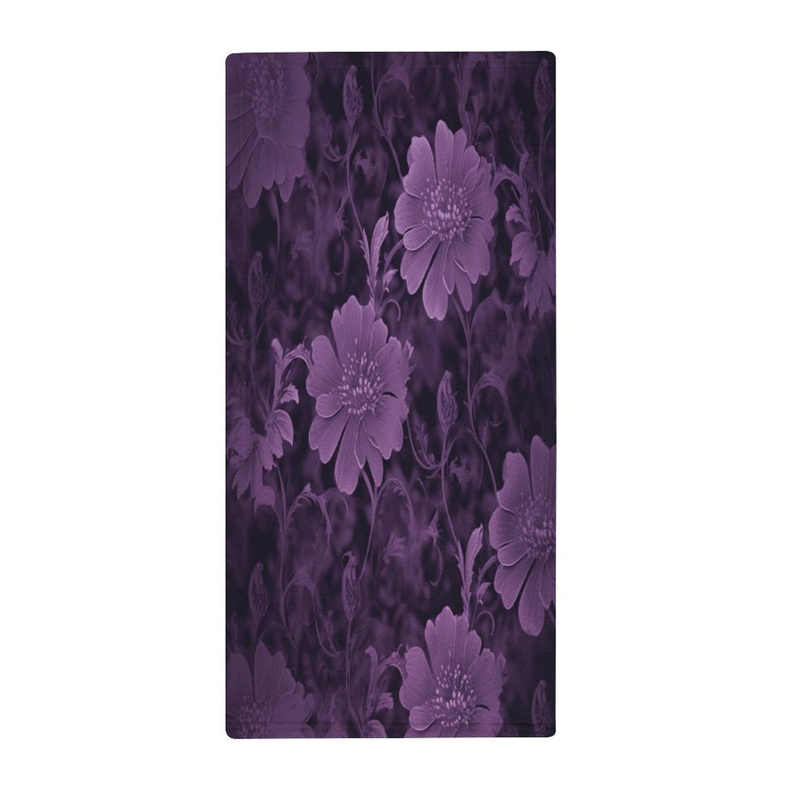 FekiLoot Purple Hand Towels Coral Velvet Highly Absorbent Towel,Classic Luxury Printed Hand Towels Soft Hands Face Towel for Bathroom Kitchen Salon Workout 13.8 X 28.7 in