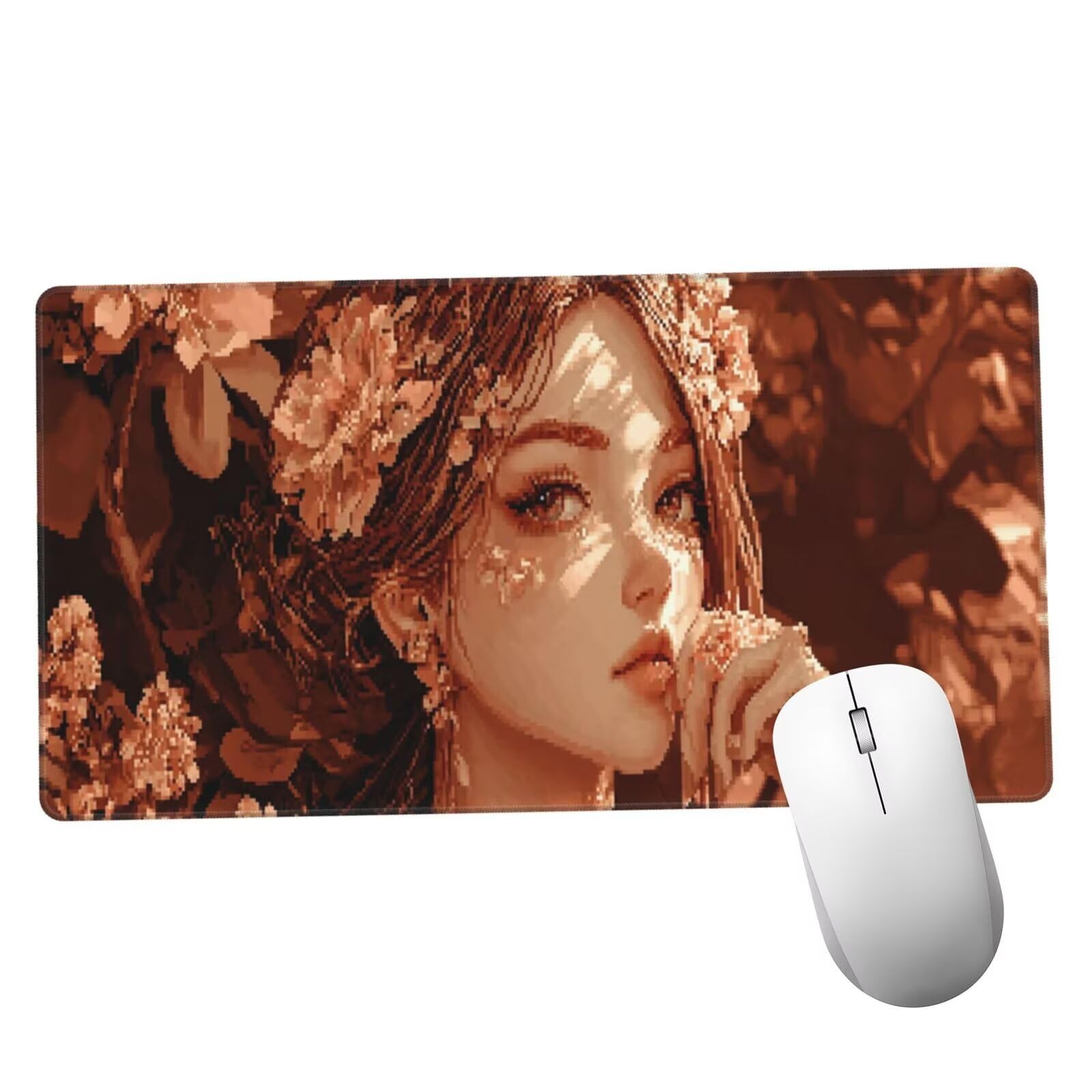 Wróżka podkładka pod mysz XXL kwiat mata na biurko 1600 x 800 x 3 mm zmywalna podkładka do gier na laptopa, z antypoślizgową gumową podkładką dla graczy, PC, pracowników biurowych Y1085