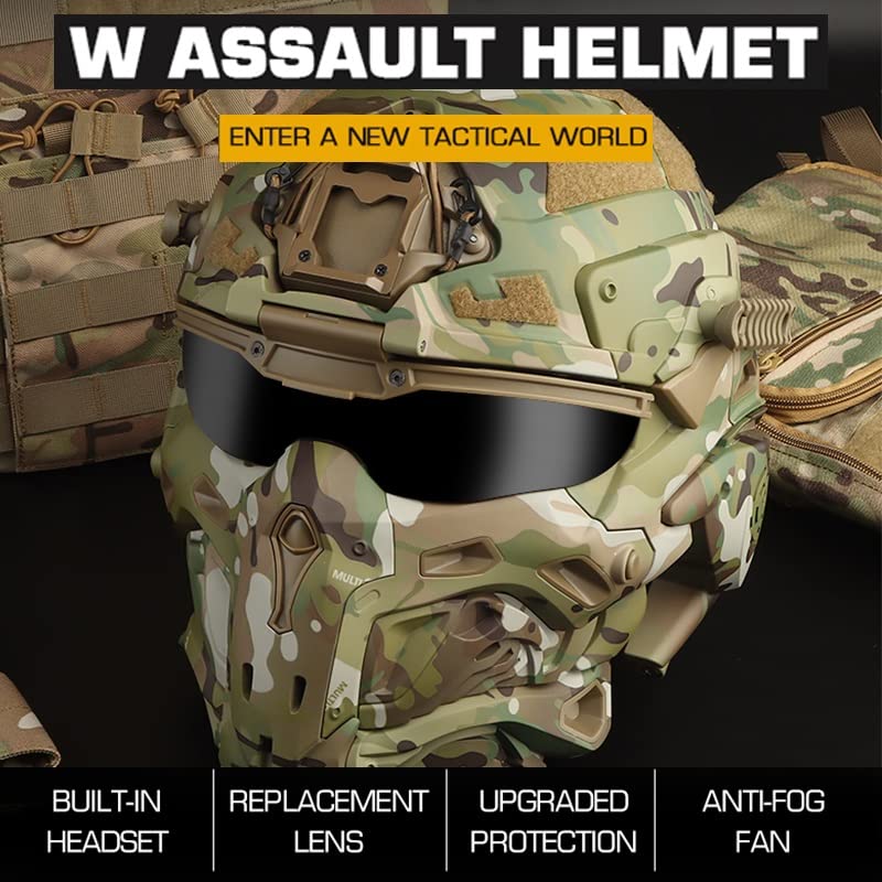 マルチカム ヘルメット ヘッドセット付き