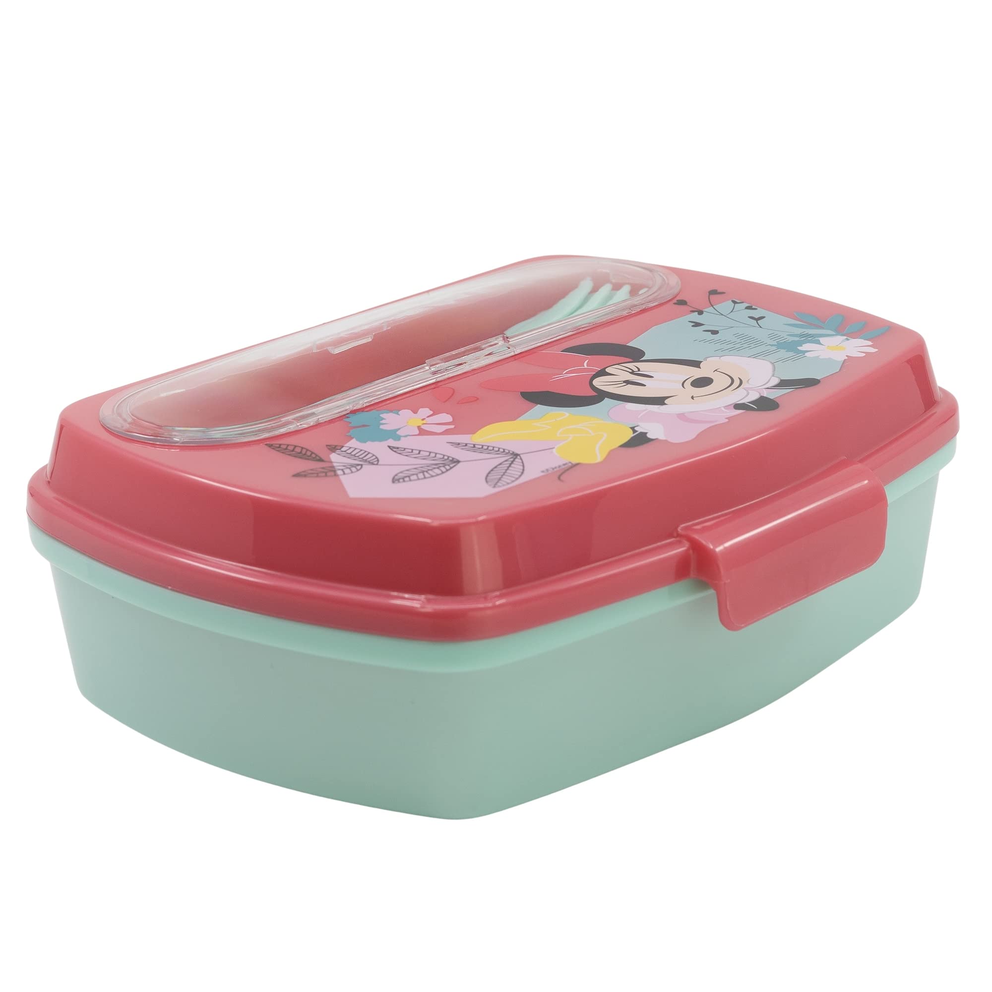 Boîte à Lunch Compartimentée Minnie Mouse - Sans BPA, 3 Sections - Idéale Pour école, Pique-nique, Enfants