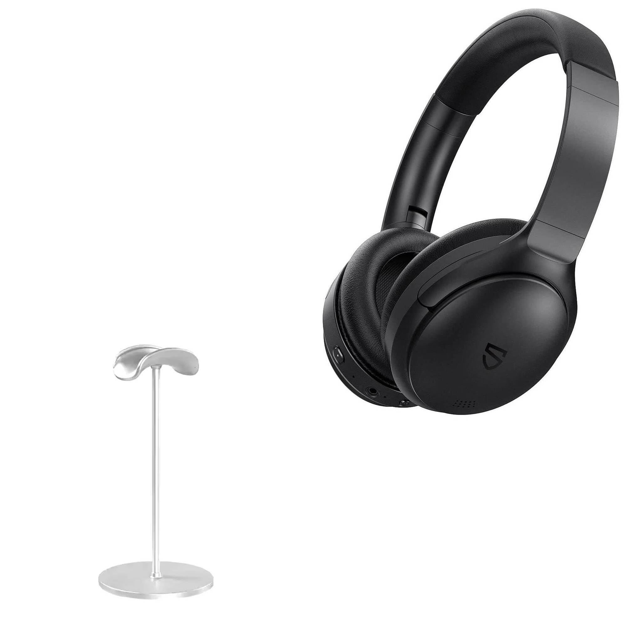 BoxWave Stand and Mount Compatible with SoundPEATS A6 Hybrid ANC - Minimus Aluminum Headphone Stand, Sturdy Simple Light Weight Stand - Metallic Silver-image-31