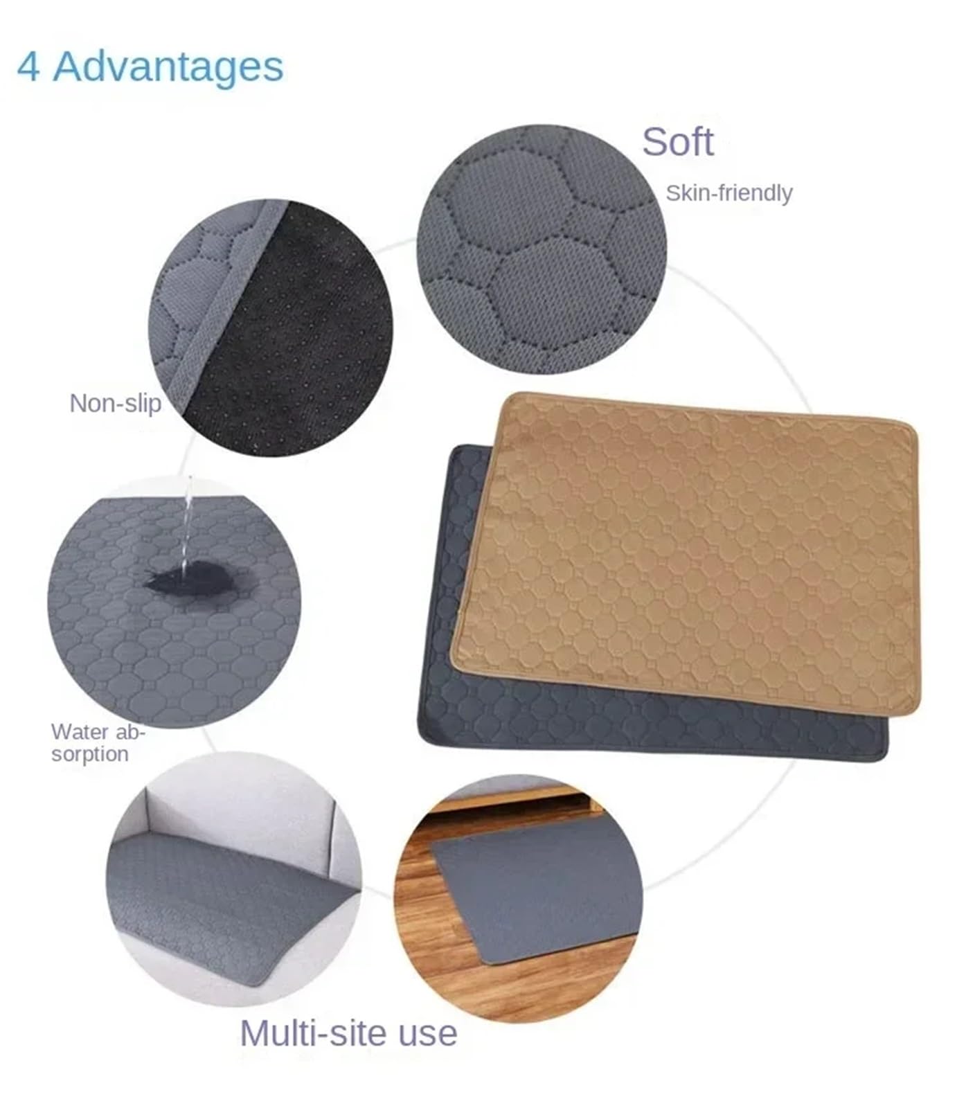 Almohadillas Reutilizables Para Perros Almohadillas for orinar de perros, manta reutilizable, pañal altamente absorbente, almohadilla de adiestramiento de cachorros lavable, cama for mascotas, esteril
