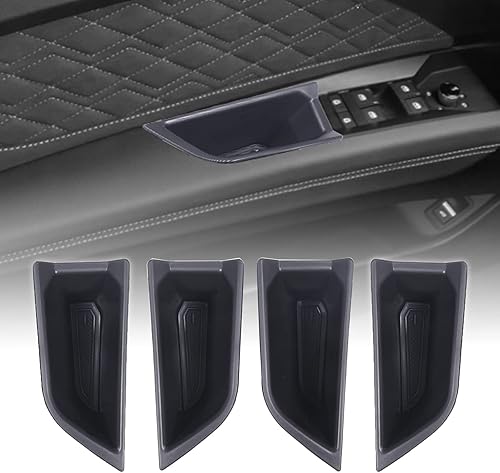 Aunginsy Caja de almacenamiento lateral para puerta trasera delantera compatible con Audi Q4 E-Tron 2022 2023 2024 2025, 4 piezas de reposabrazos