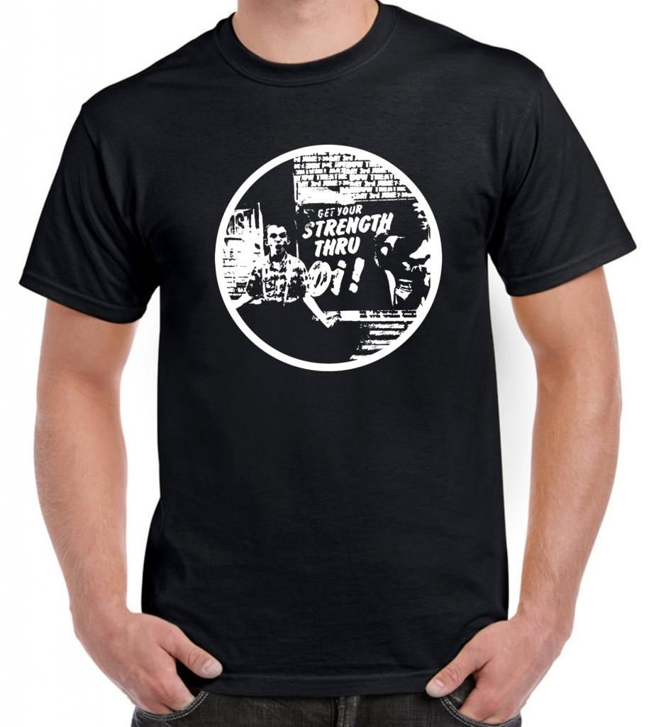 Strength Through Oi Skinhead Men's T-Shirt (XL, Black)