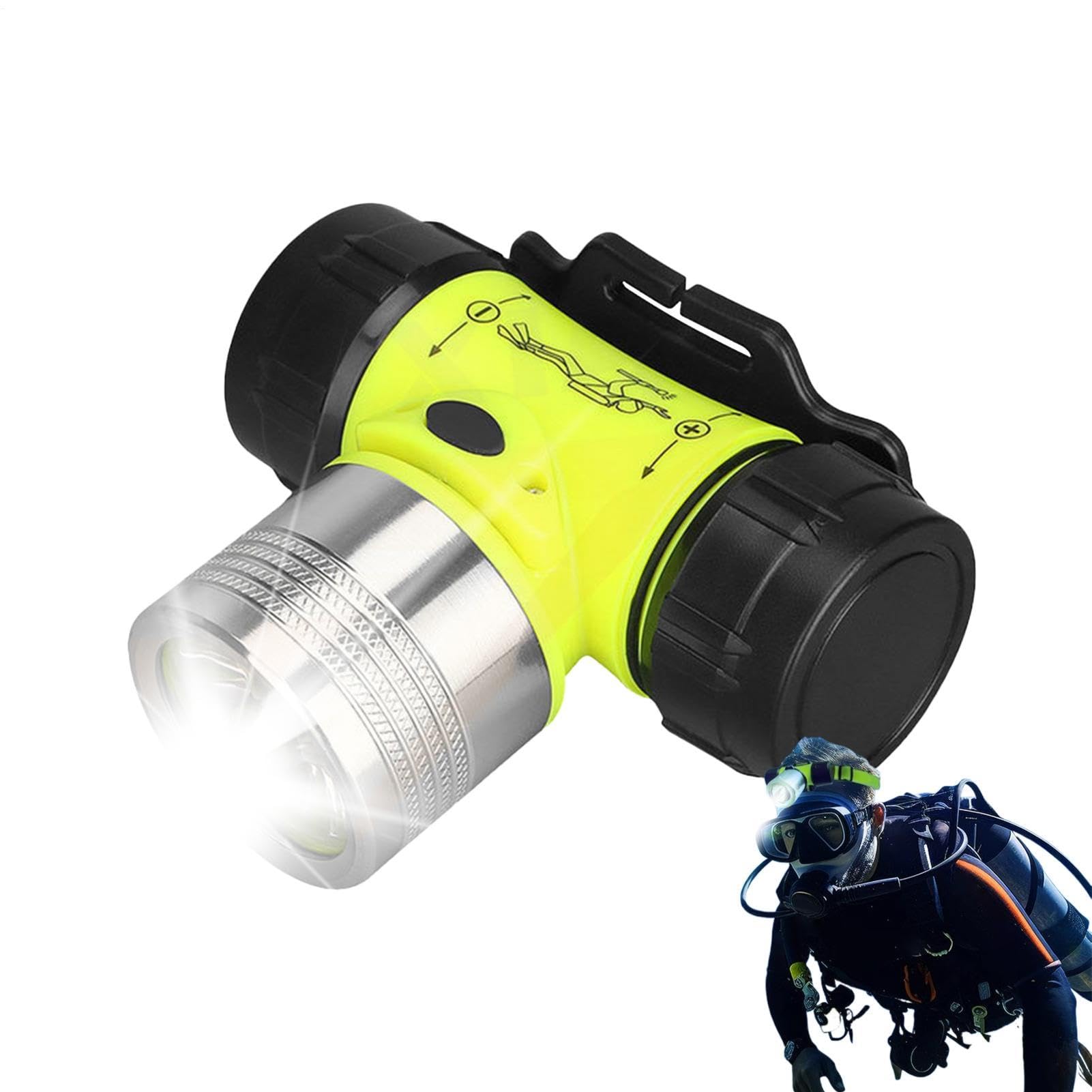 Linterna frontal subacuática con LED luminosidad alta y estructura hermética IP68 8