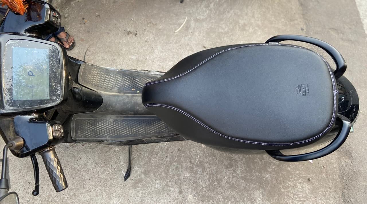 Sahara Seats Compatible with Ola Electric S1 Pro Leather Finish Cushion Seat Cover Black - Image 2 thumbnail