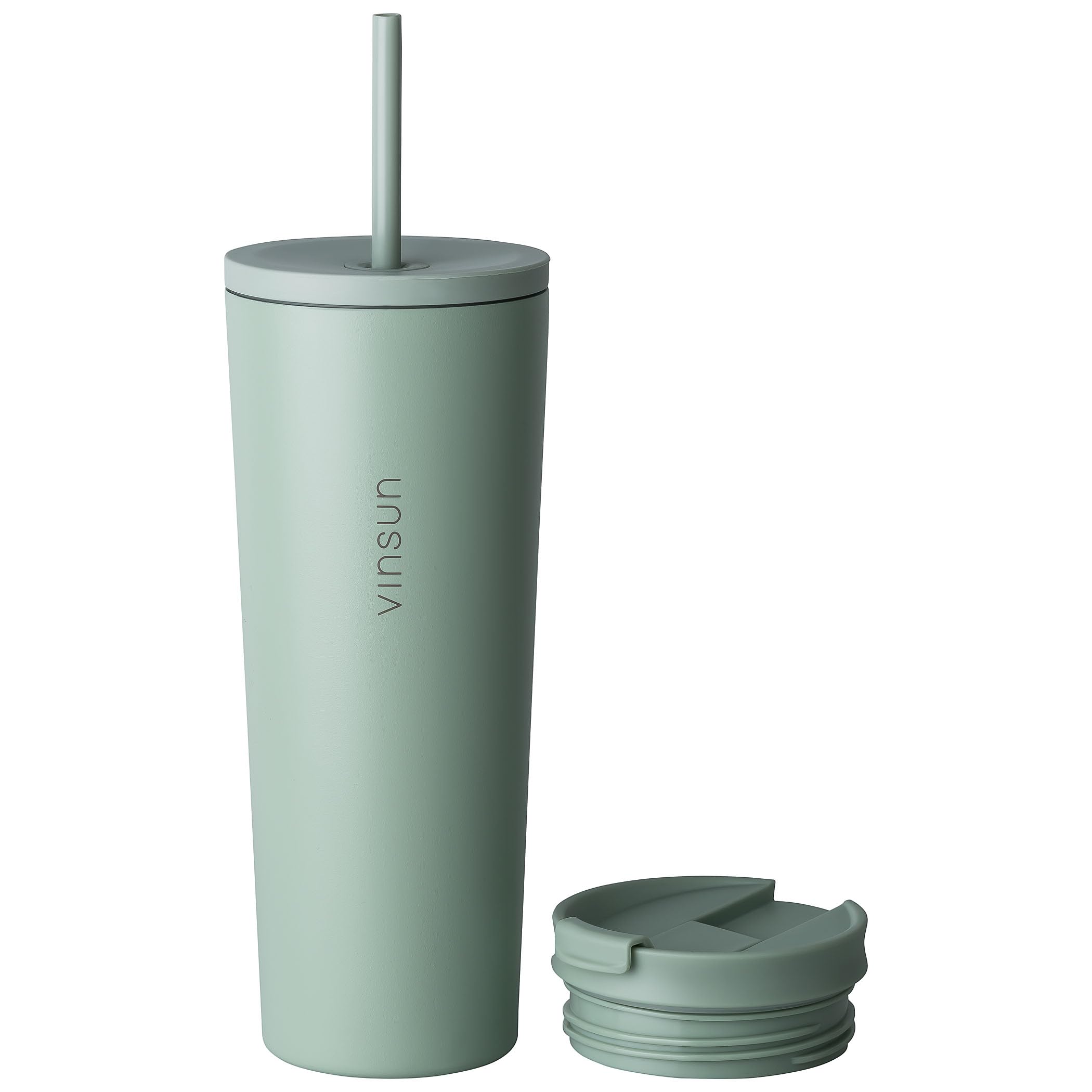 VINSUN Travel Mug with Straw 720ml, Stainless Steel Thermal Mug, Leakproof, Double-Walled Insulated