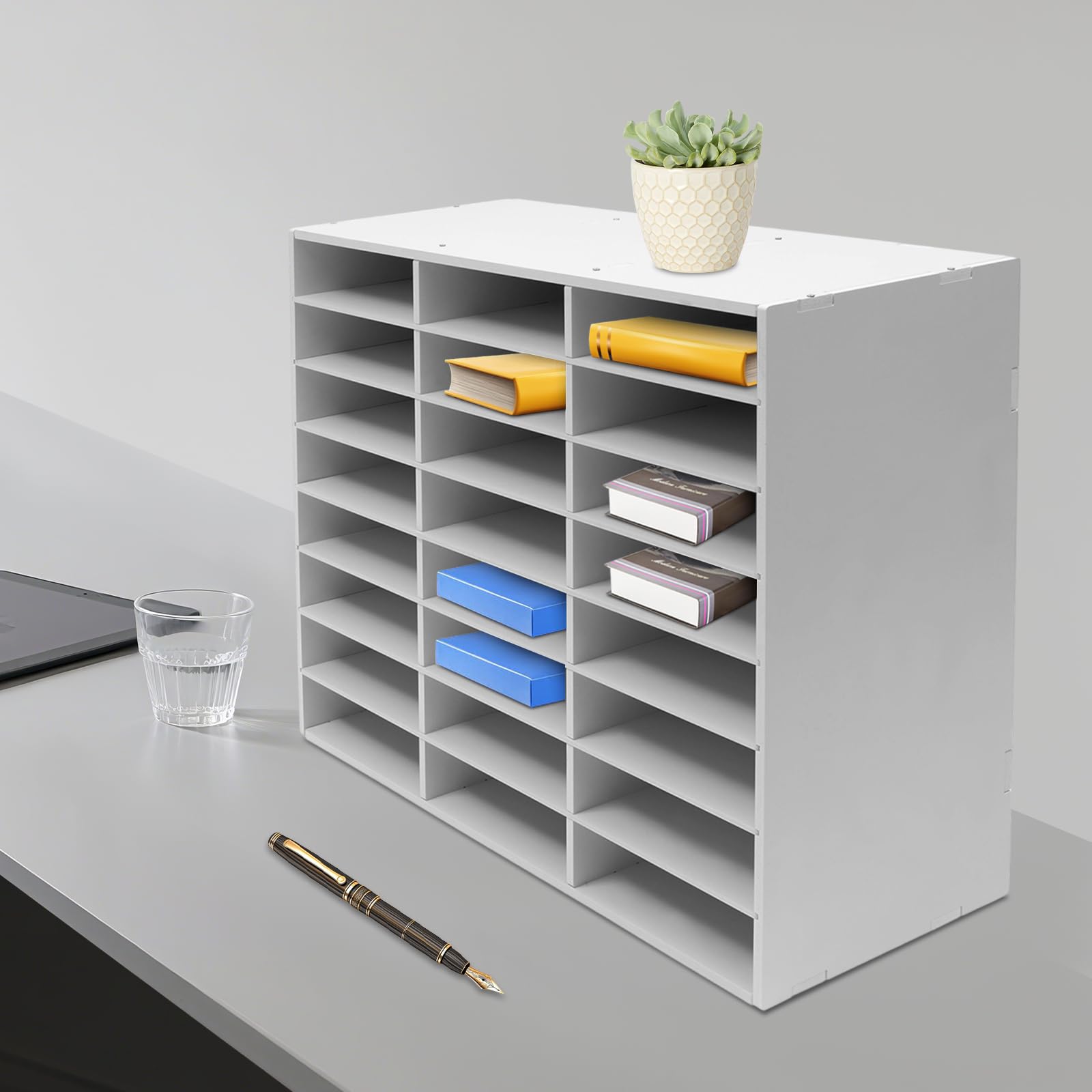 Organizer per letteratura, 24 scomparti, organizer da scrivania