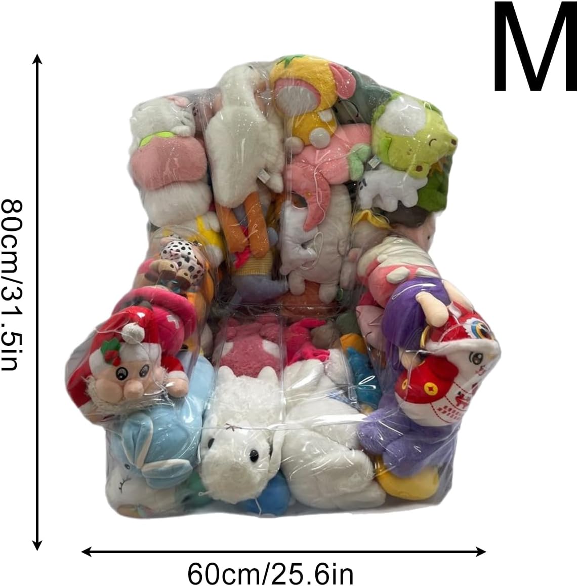 Bean Bag Stuffed Animal Storage Waterproof, PVC Transparent Tape Zipper Filled Bean Bag, Used For Filling Animal Storage, For Organizing Rooms Plush Organizing Kids Rooms