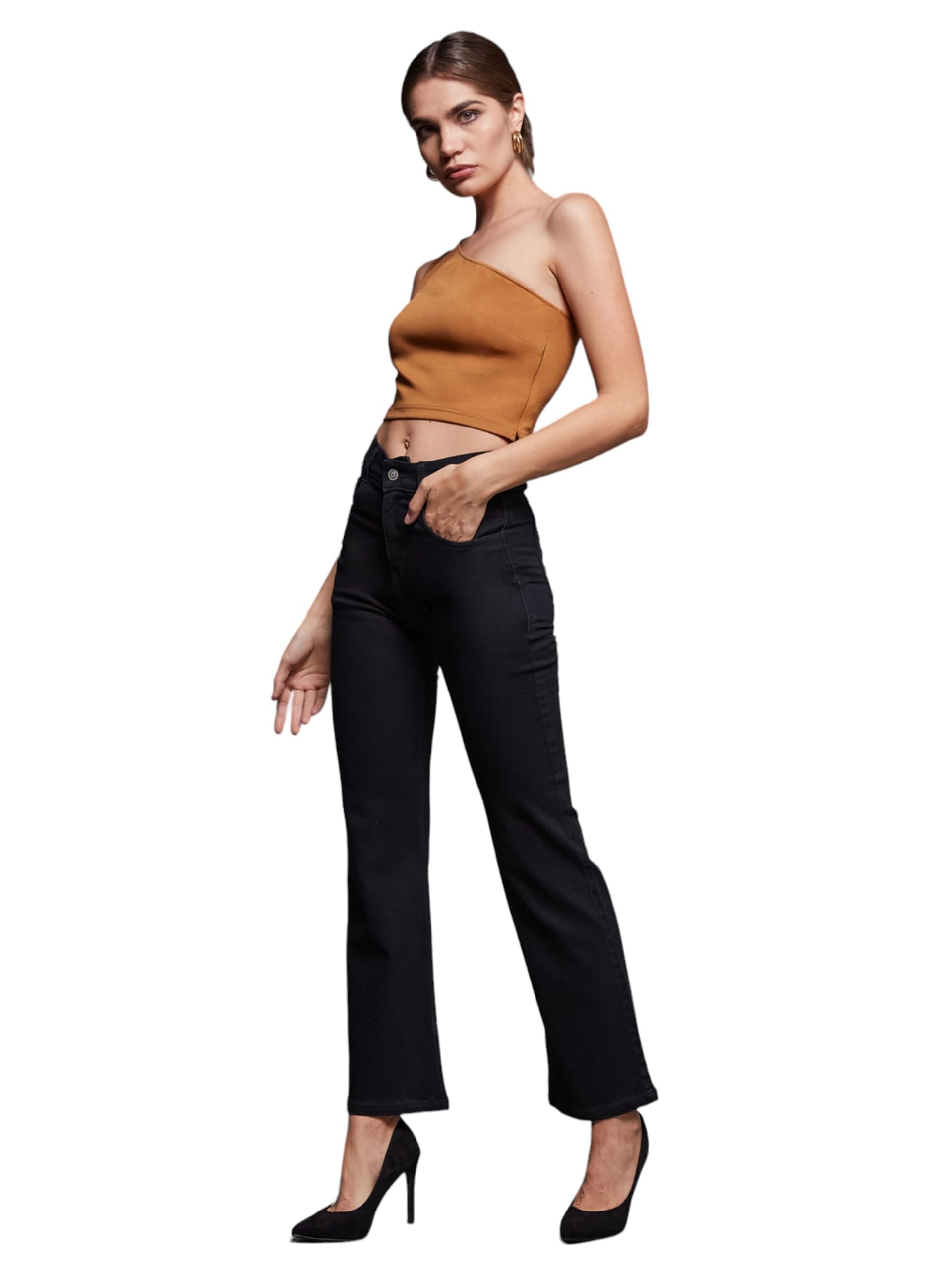 miss chase Women's Bootcut High Rise Regular Stretchable Denim Jeans (Plus Size)(MCSS24DEN79-02-365-36, Obsidian Black, 36)-picture-24