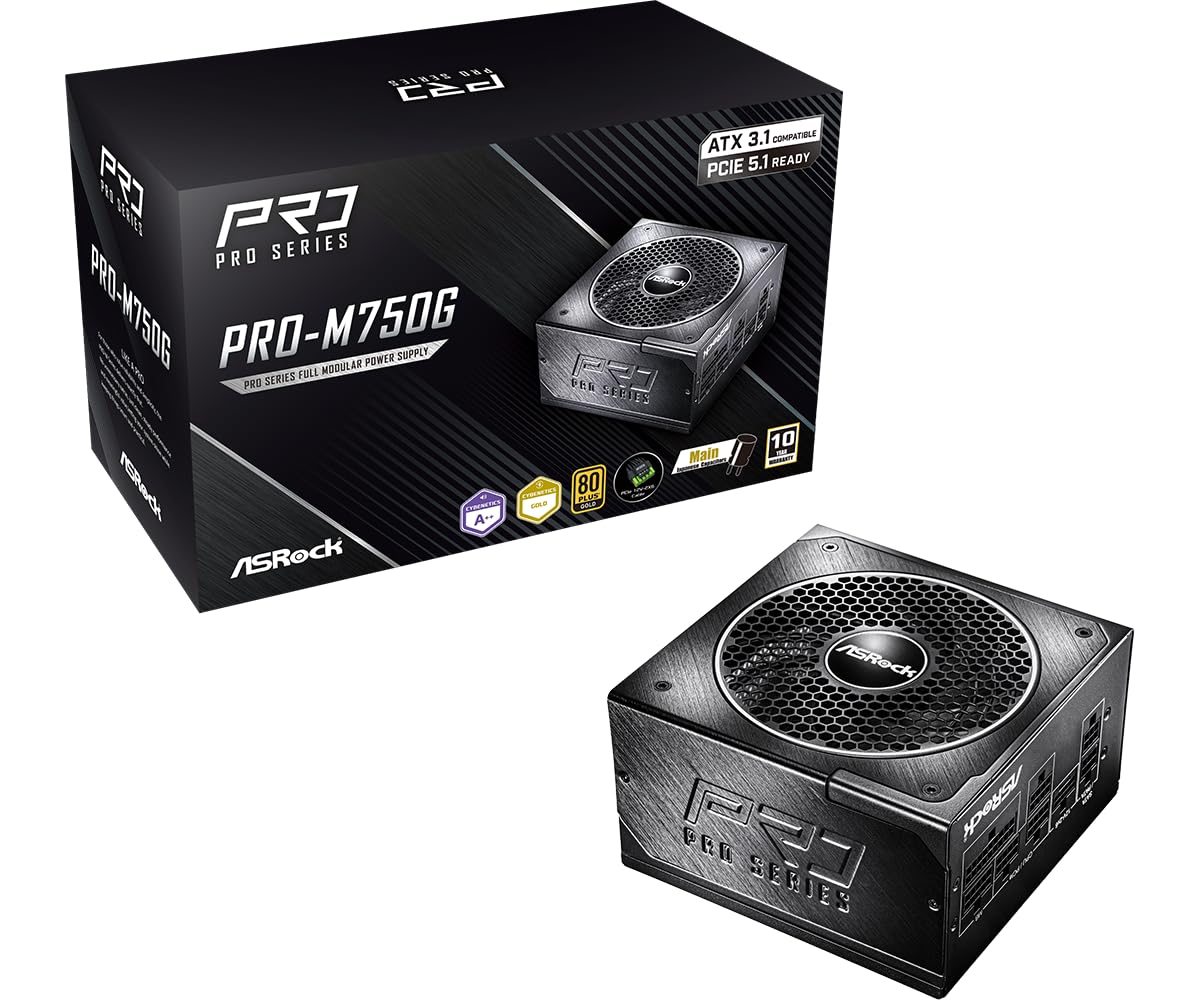 Asrock Pro Series PrO-M750g 750w ATX 80+ Gold Black (90-Uxr075-Gfeaa2)