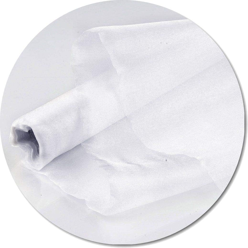 White Chiffon Fabric 60" Wide (30ft) 10 Yards One Continuous Piece, Premium Polyester Perfect for Wedding Decor, Party & Event Decor, Draping Panels & Dresses
