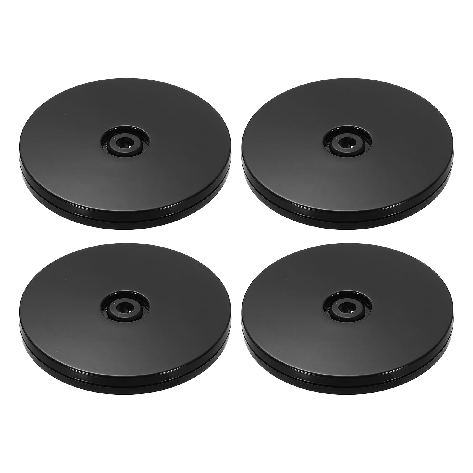 sourcing map 4Pack Acrylic Lazy Susan Turntable, 4" Spinner Lazy Susan Turntable Organizer, Acrylic Ball Bearing Rotating Tray for Pantry Spice Rack Decorating, Black