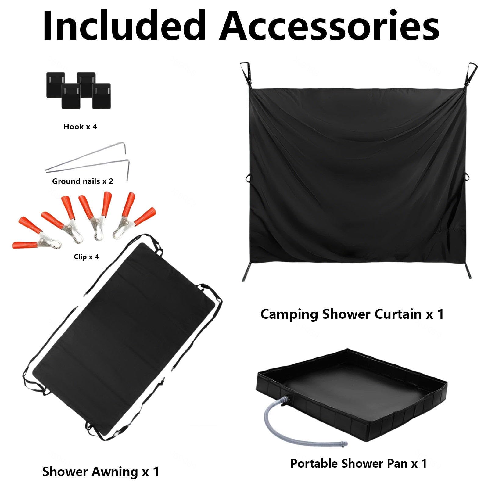 Include Veranda Per Roulotte, Tenda Da Doccia Per Camper, Piatto Doccia Portatile Set Da Tre Pezzi, Per Campeggio In Van E Viaggi In Camper