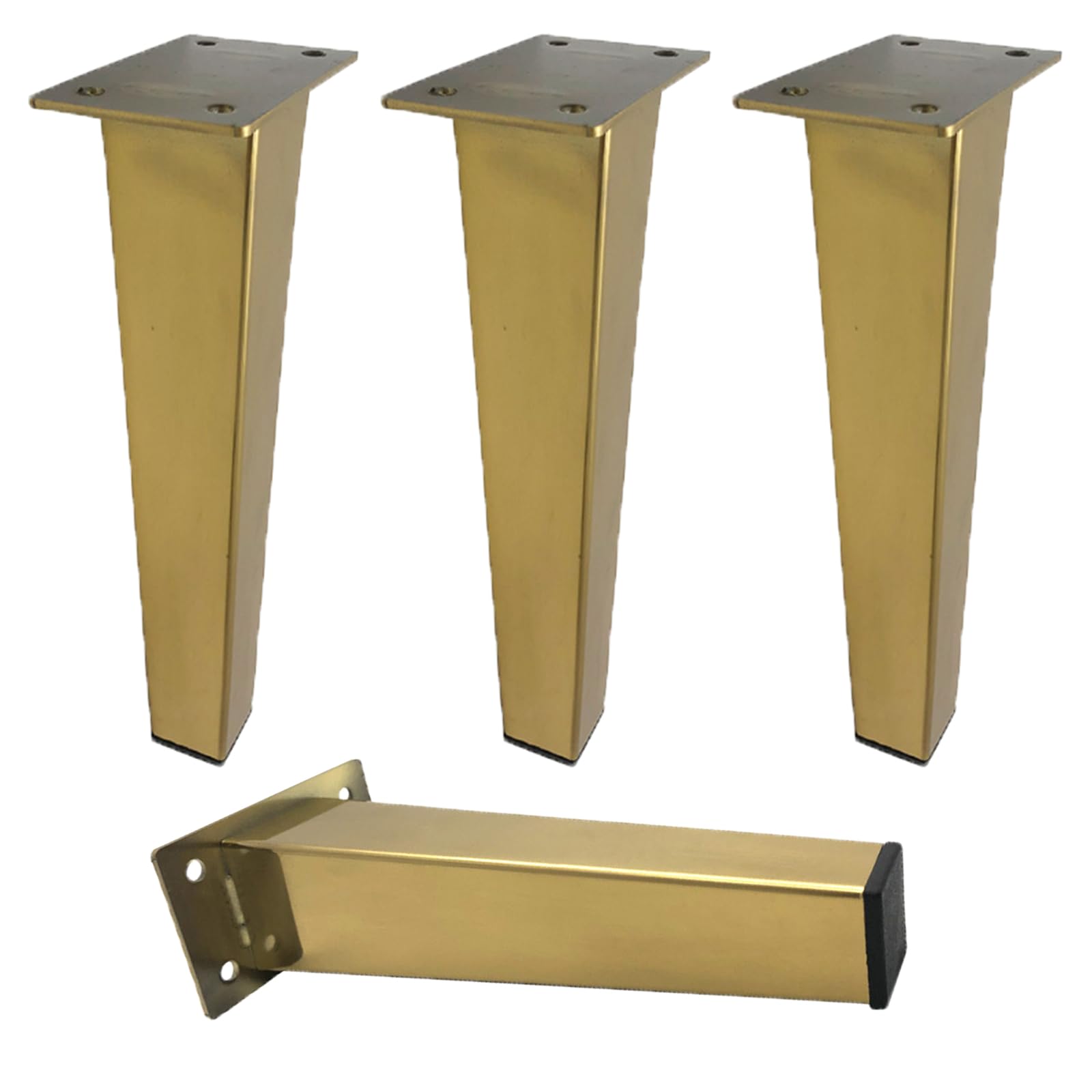 Generico Gambe per Mobili Piedini per Tavolo in Oro Spazzolato 4 Pezzi Supporto in Acciaio Inossidabile Dorato Superficie Galvanizzata Piedini per Divano Altezza: 6-30 cm Piedini per Mobile 15 cm/6"