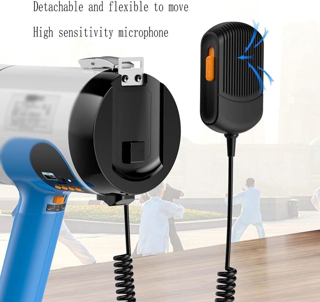 Altavoz megáfono de 50W, Dispositivo USB, Altavoz megáfono con Sirena integrada, transmisión de 1000m, megáfono Manual, grabación de 260 Segundos