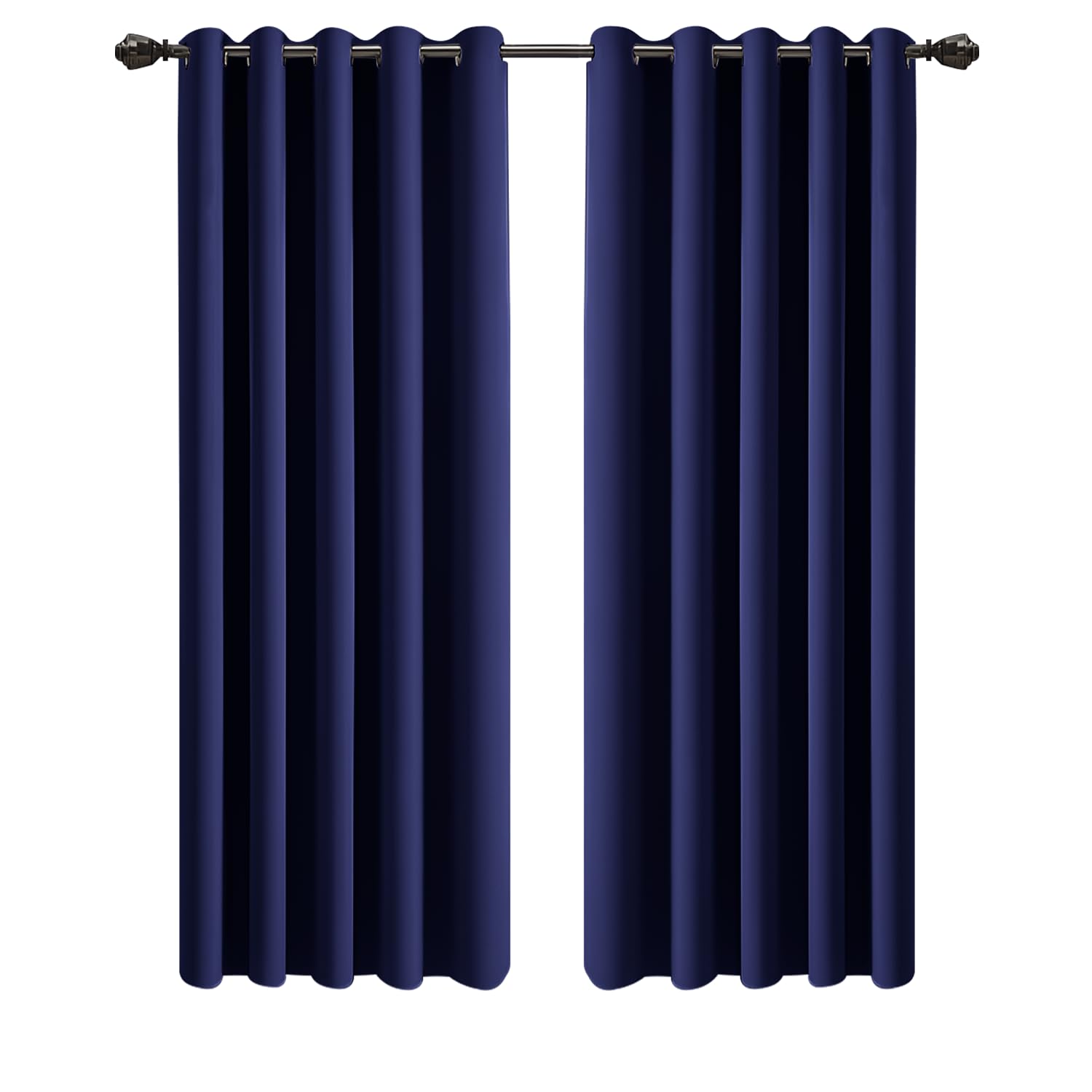 Imperial Rooms Blackout Eyelet Curtains for Bedroom 46x72 Inch Navy Curtains for Living Room Super Soft Privacy Curtain 2 Panels with Tiebacks