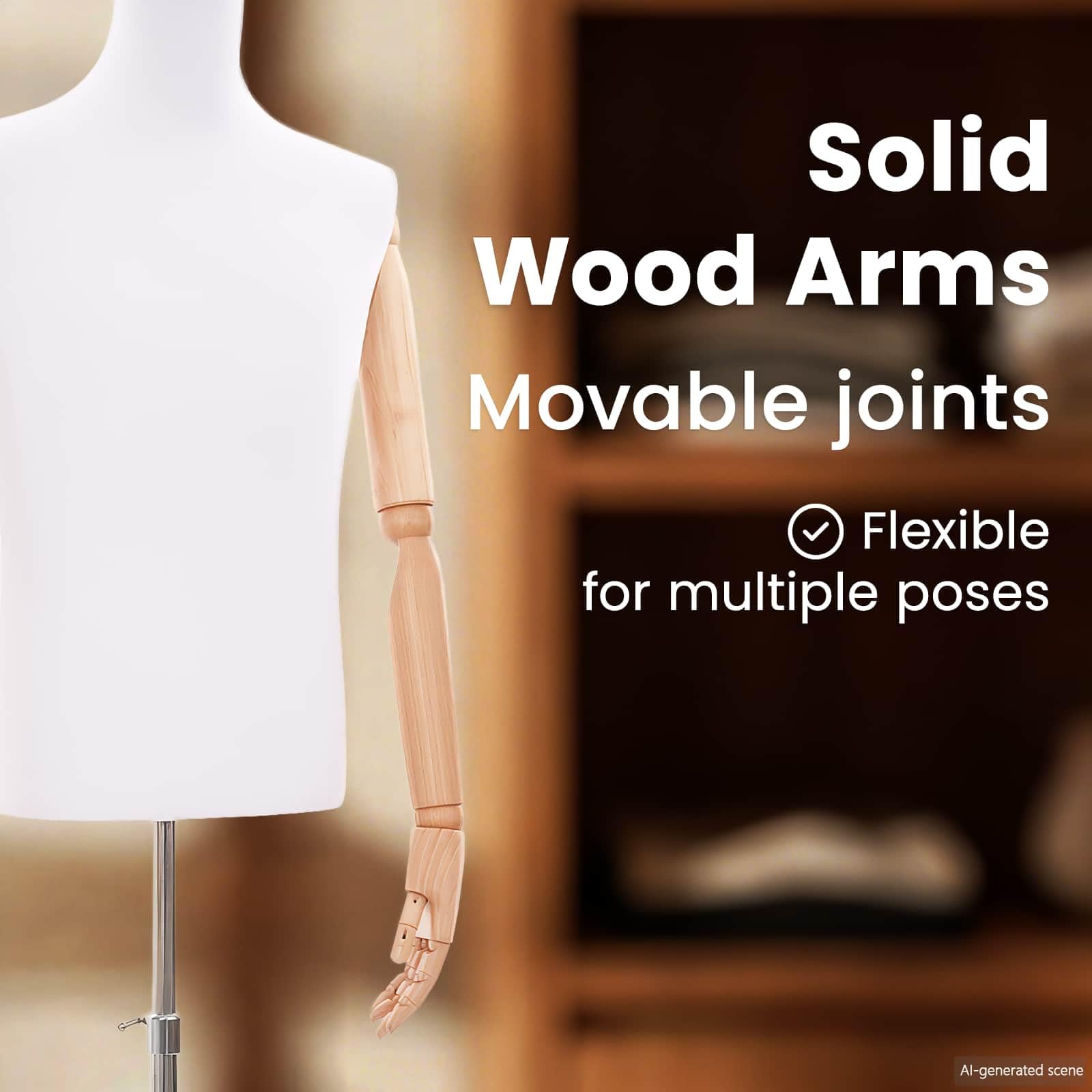 vidaXL Verstellbarer Mannequin 170-218 cm mit Standfuß Männlich PP