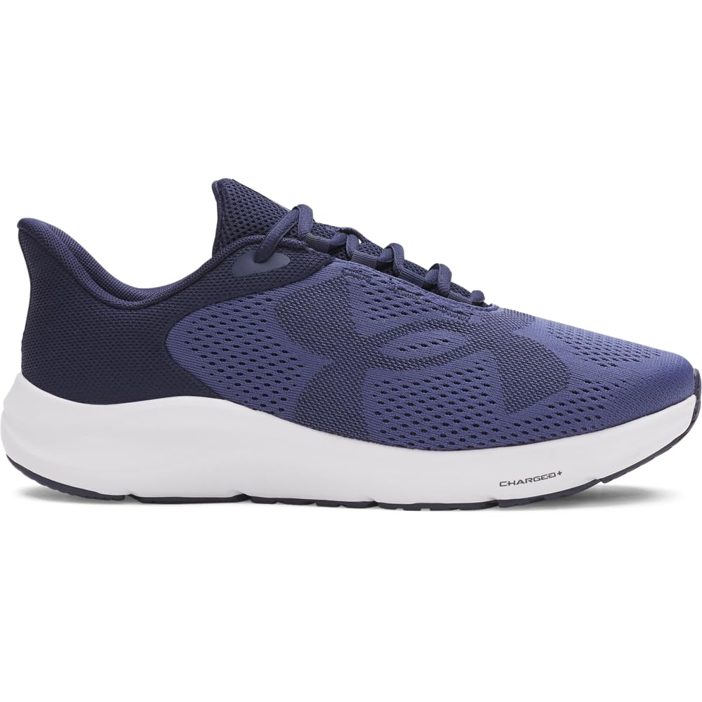 Under Armour Men's Charged Pursuit 4 Big Logo, Breathable and Lightweight Running Shoes, Durable Men's Trainers with Traction Sole,Midnight Navy / Midnight Navy / Black,12