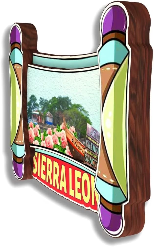 Sierra Leone Fridge Magnet Wooden Collection 3D Wood Handmade Travel City Souvenirs Refrigerator Magnet Home Decoration Gift -829 image 3