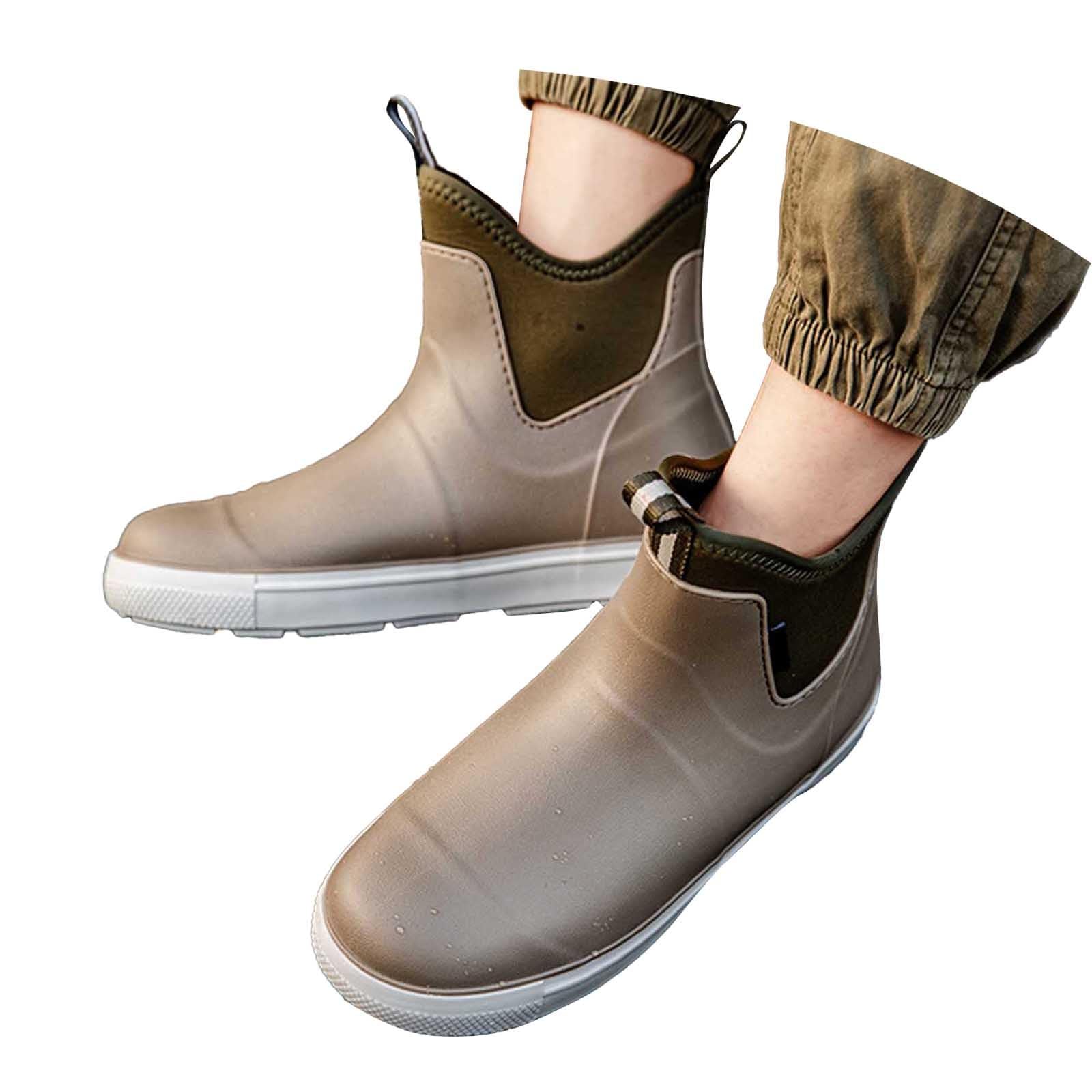 Stivali di gomma da uomo, antiscivolo, leggeri, da lavoro, da giardinaggio, ultraleggeri, da pesca, a mezza altezza, impermeabili, 38 – 46 EU