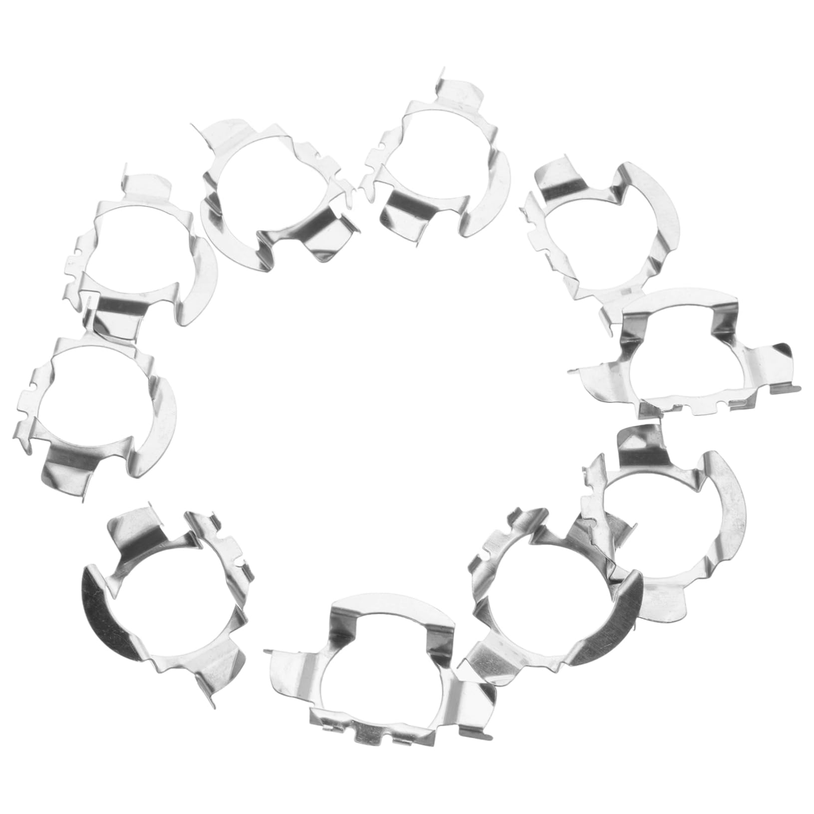 Unomor 10pcs Headlight Base Card LED Bulb Base Retainer Car Light Bulb Retainer Headlight Retaining Clip Headlight Socket Headlight Bulb Base Car Bulb Retaining Silver Iron