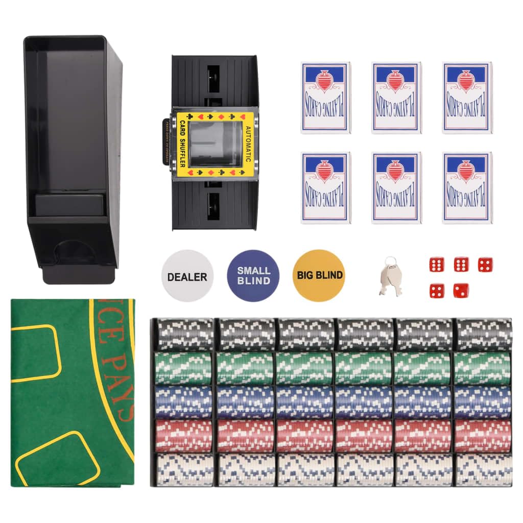 Jeu de Poker, Coffret Set de Poker Jeux Blackjack Set 600 pcs 11,5 g