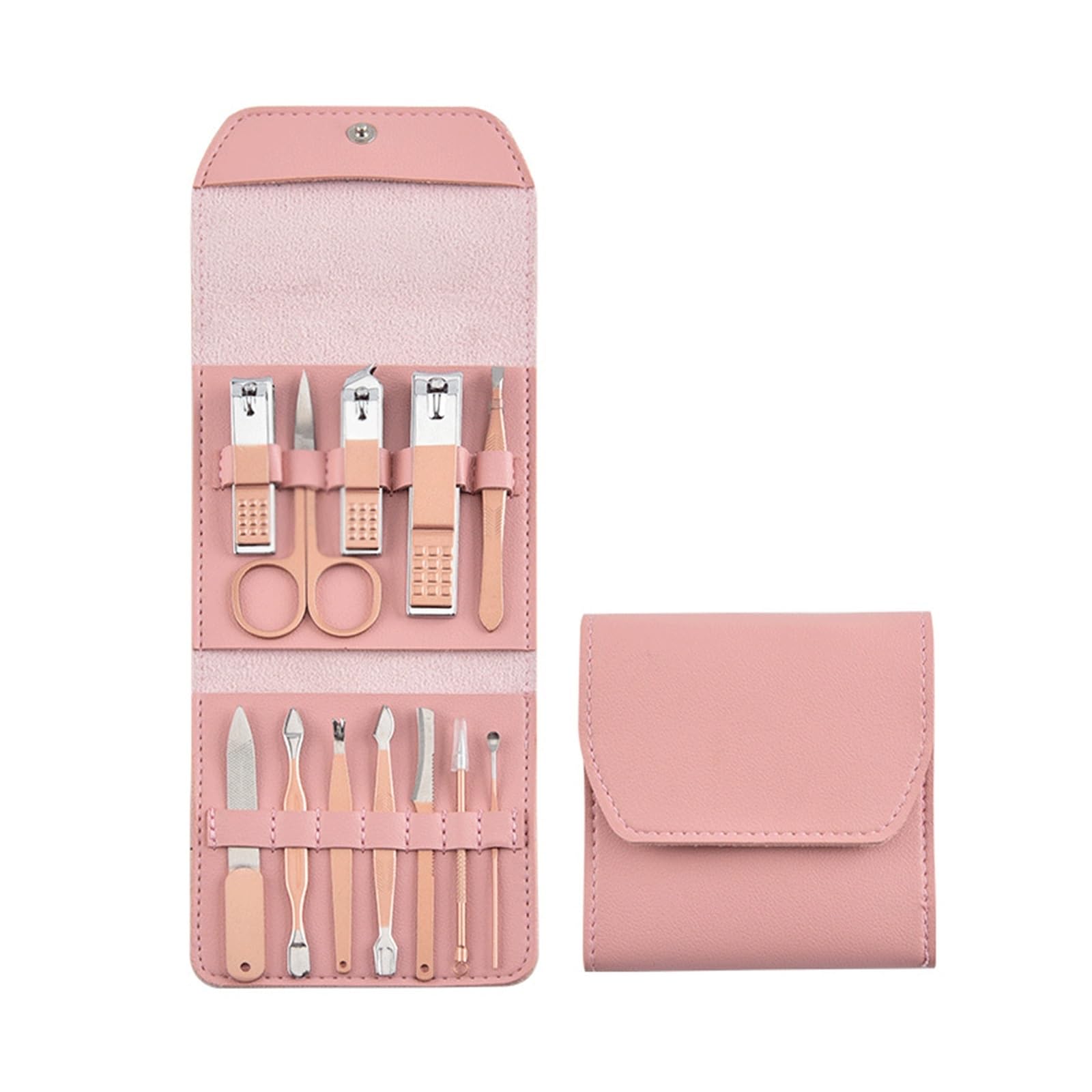 Juego de 16 cortaúñas con Estuche Plegable y Herramientas de manicura.