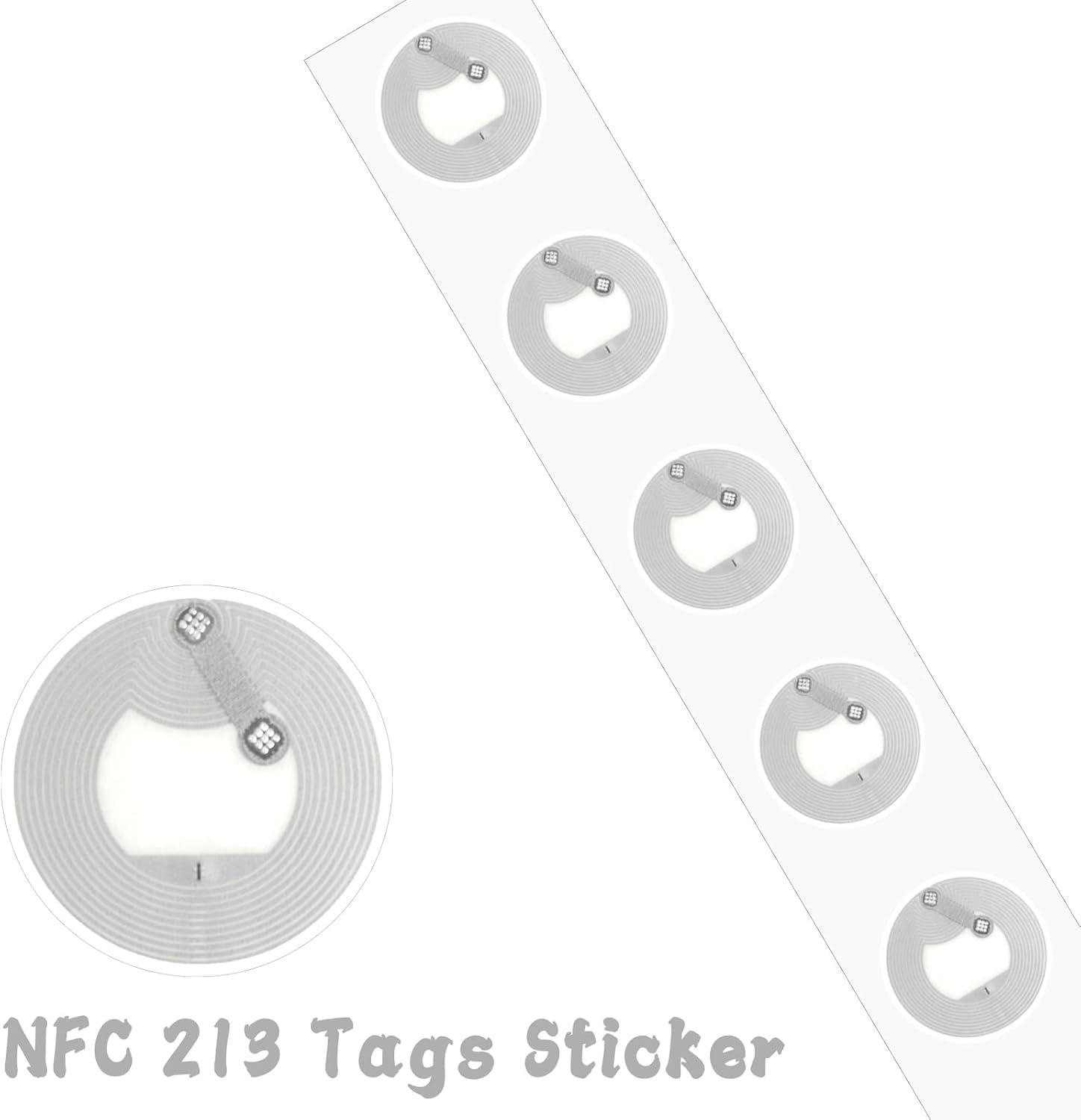 120pcs Ntag213 NFC Tags, 25mm Round NFC Sticker Tags Adhesive, 144 Bytes Memory, Use for Smart Home Automation, Social Sharing, Product Launch, Inventory Tracking (White, 120pcs)