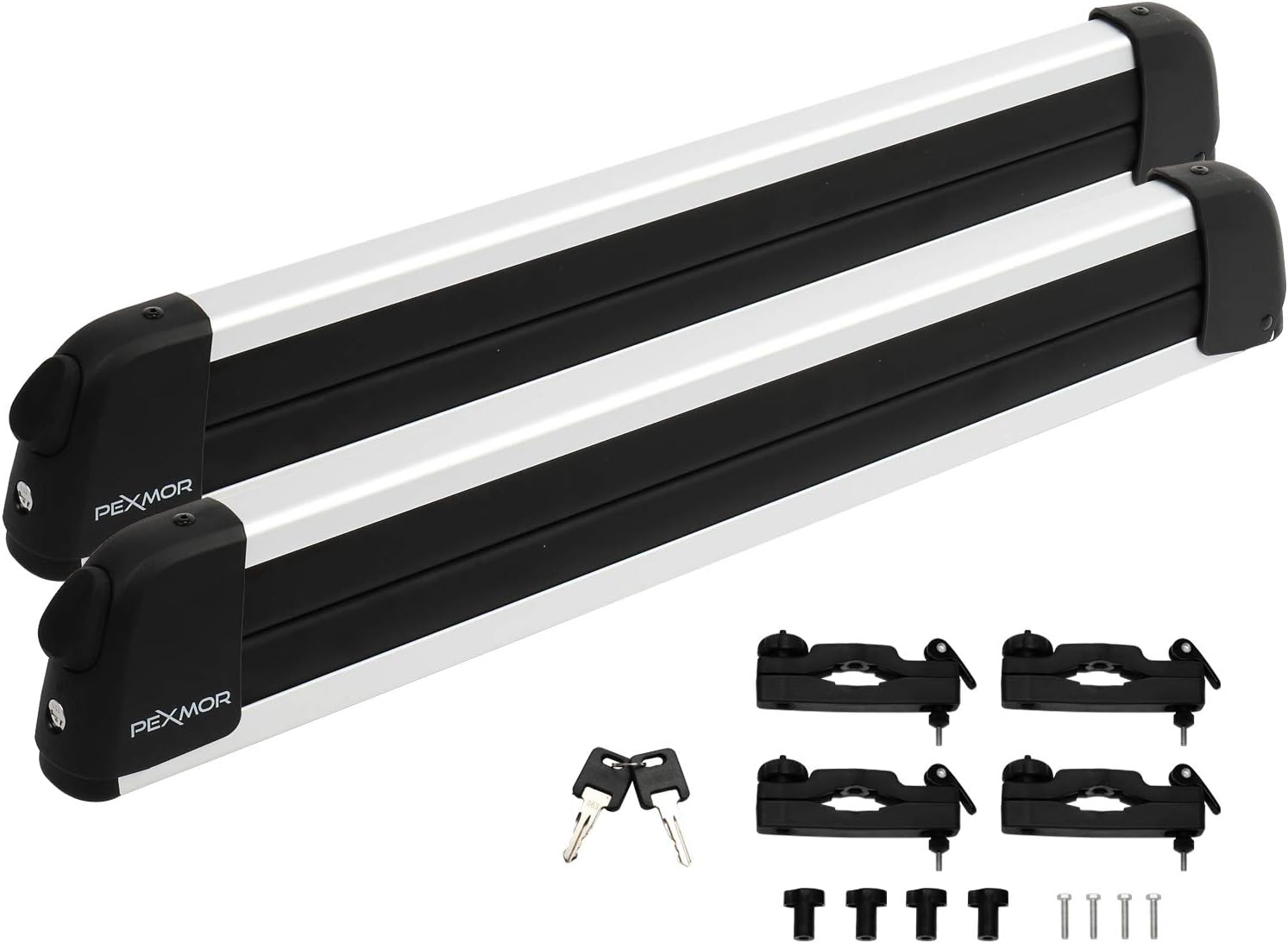 Bonnlo 23" Universal Ski Snowboard Car Racks Fits for 2 Pairs Skis / 1 Snowboards, Aviation Aluminum Lockable Ski Roof Carrier Fit Most Vehicles Equipped Cross Bars : Sports & Outdoors