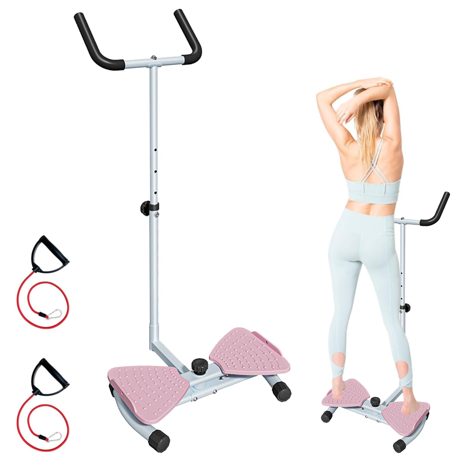 Version Améliorée Waist Twister Machine avec Accoudoirs, Waist Twisting Board avec Fonction Massage, Twist Disque de Taille Résistance Réglable pour L'entraînement des Muscles Abdominaux