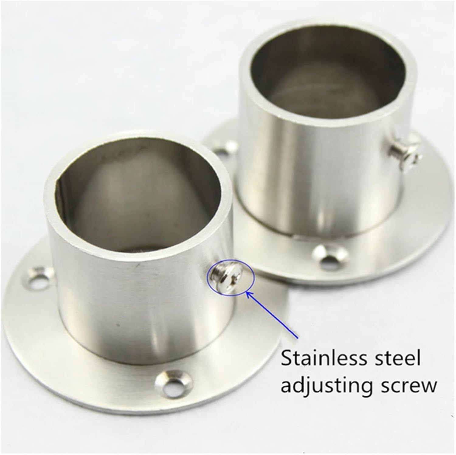 Closet Rod Brackets， Pipe Bracket For Wardrobe Hanging Rail Stainless Steel Pack Of 2 16-32mm Diameter(25mm02)