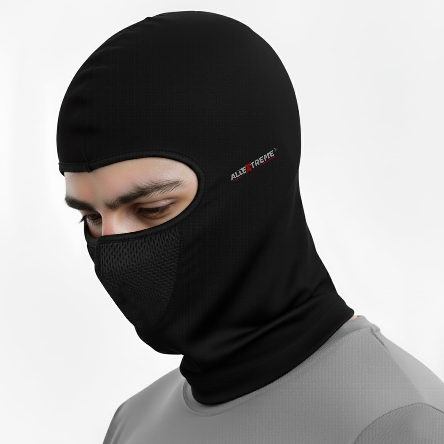 Allextreme Full Face Balaclava Mask Anti Pollution Sun Protection Warmer with Air Filter Mesh for Biking Cycling (Black)-image-25