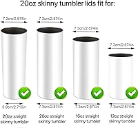 Vista 3 de 20 oz Skinny Replacement Lids Tumbler Replacement Lids Plastic Splash Resistant Covers Spill Proof Skinny Cup Covers for Mouth Cooler Cup