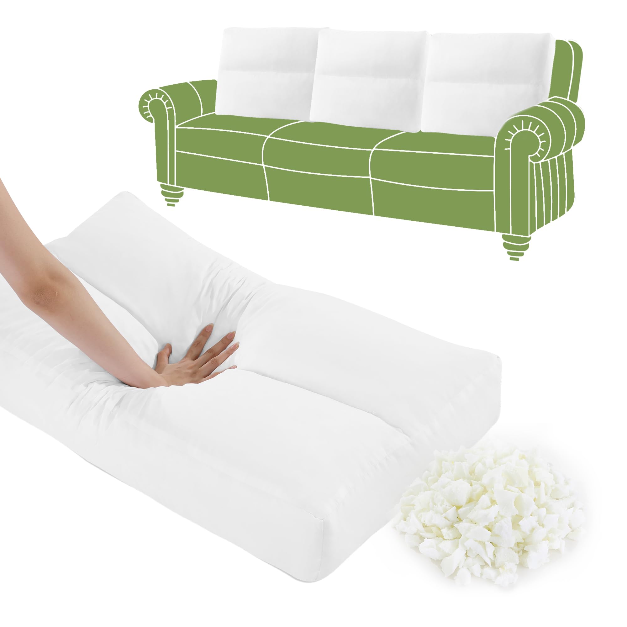 Amazon.com: HOMBYS 3 Packs Shredded Foam Couch Back Cushion