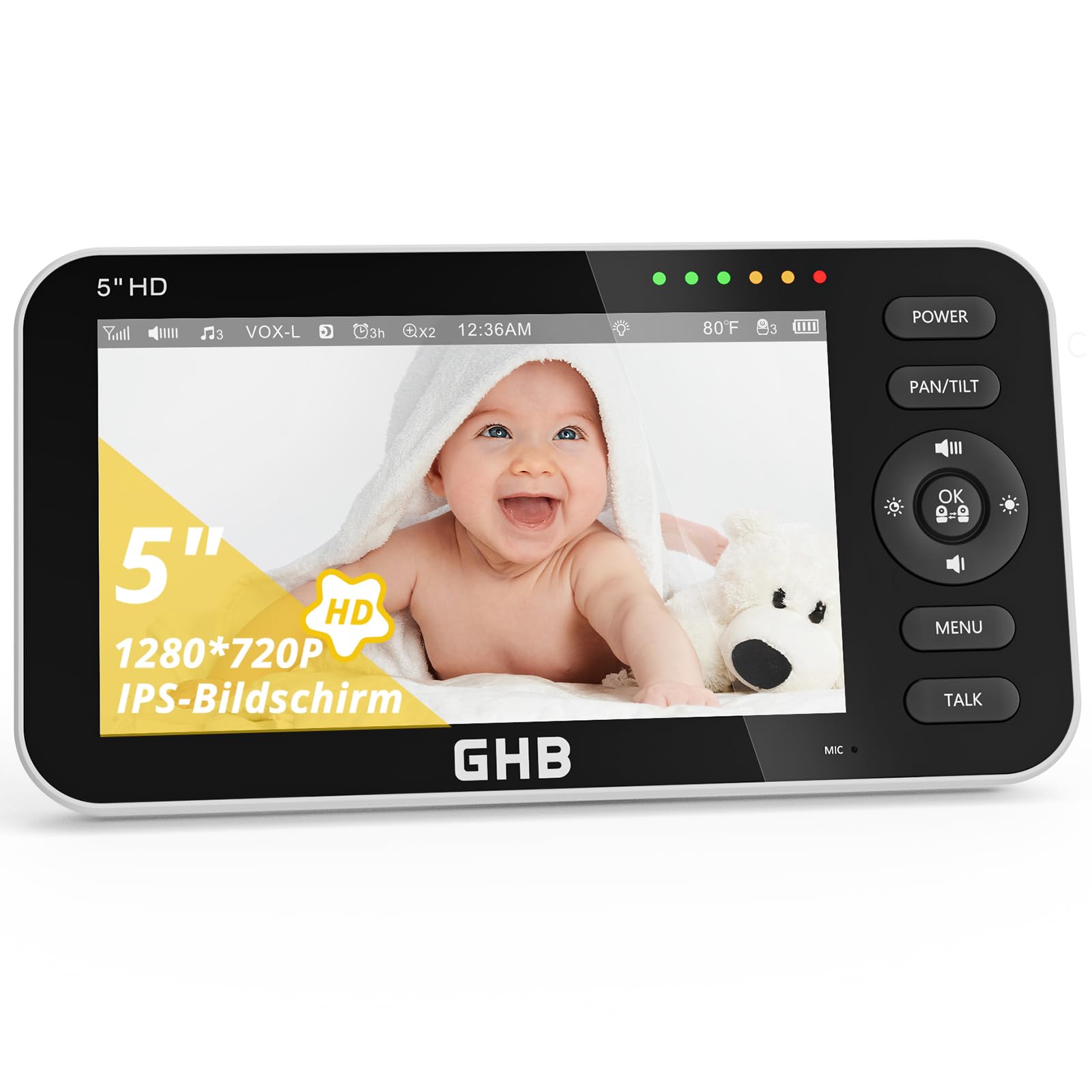 GHB Écran pour babyphone de 5" modèle SM50B(Non Camera)