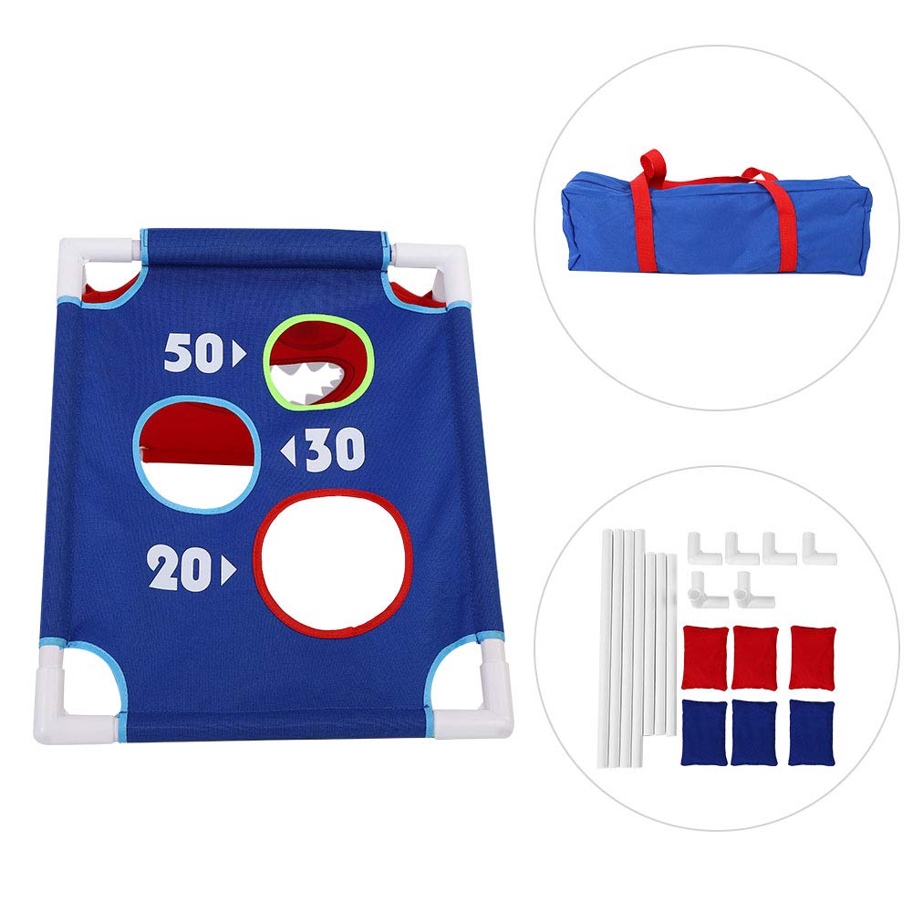Karlak Tablero de Juego de Lanzamiento Puf, Disfrute Portátil Premium con 6 Pufs para Reuniones Al Aire, Lona Ligera y No Tóxica, Ideal para Actividades Familiares
