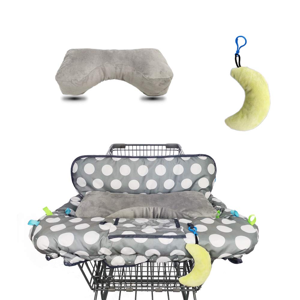 Shopping Cart Cover for Baby, High Chair Cover for Boy Girl, Grocery Cart Cushion Liner, with seat Positioner and Cellphone Holder,dot printing
