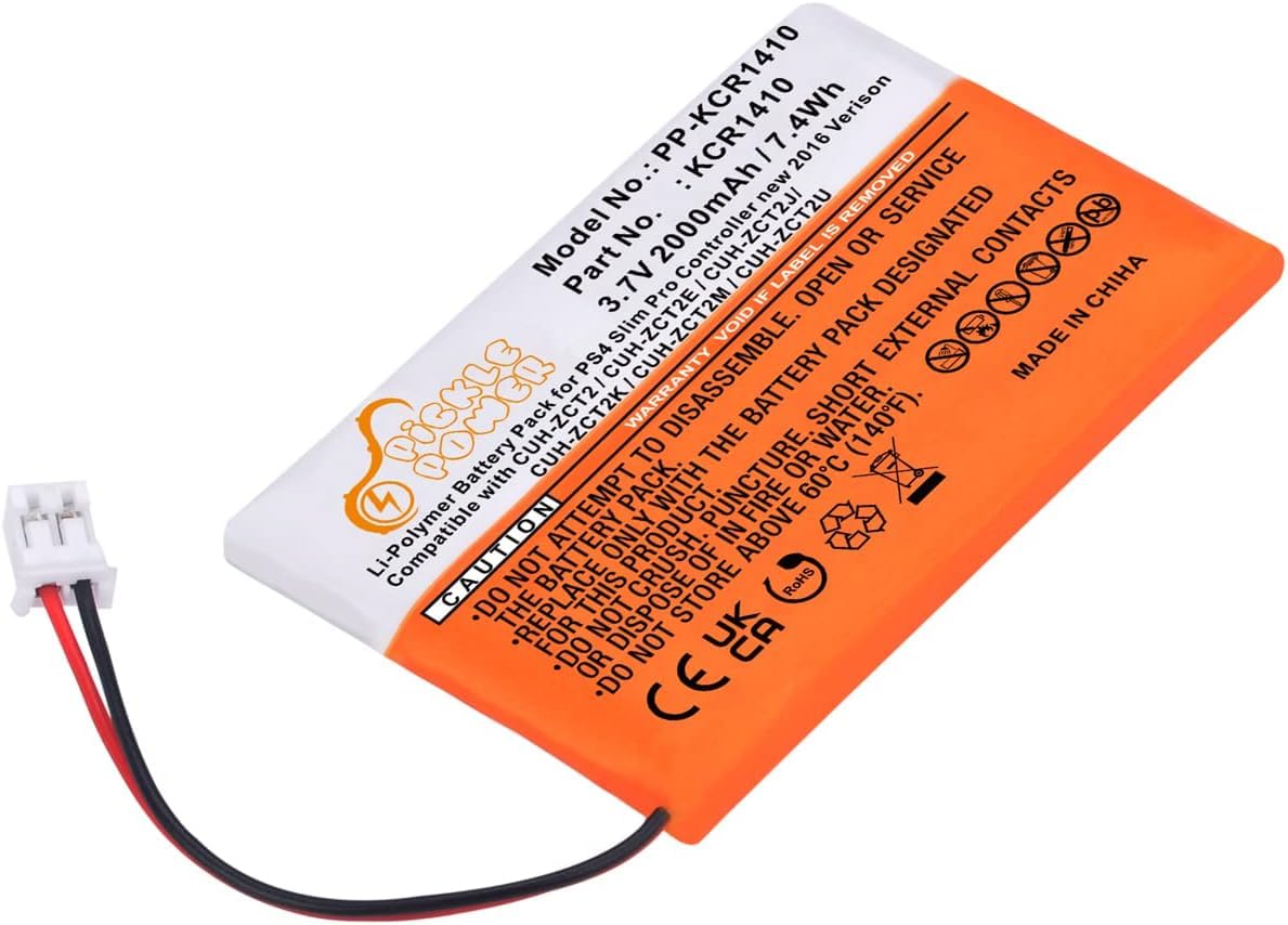 PS4 Controller Akku, Pickle Power 2000mAh KCR1410 Akku für Sony PS4 Slim Pro Controller 2016 Version(3,5mm Schnittstelle) CUH-ZCT2/CUH-ZCT2E/CUH-ZCT2J/CUH-ZCT2K/CUH-ZCT2M/CUH-ZCT2U