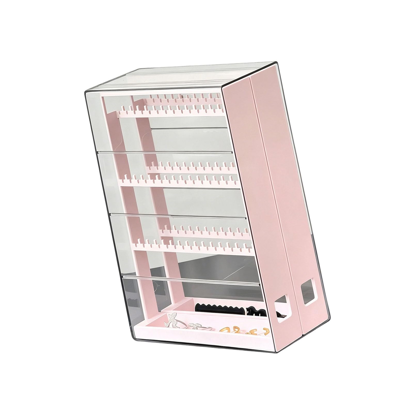 YUGSHNKFC Portable Jewelry Holder with Clear Body and Multiple Compartments to Tangling of Items Container Easy Container