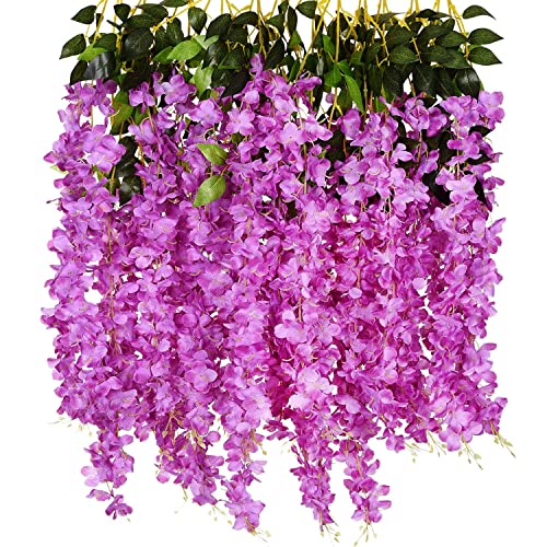 Glicine Artificiale Fycooler 90cm - 2 Pezzi Per Decorazioni Esterne, Matrimoni E Balconi