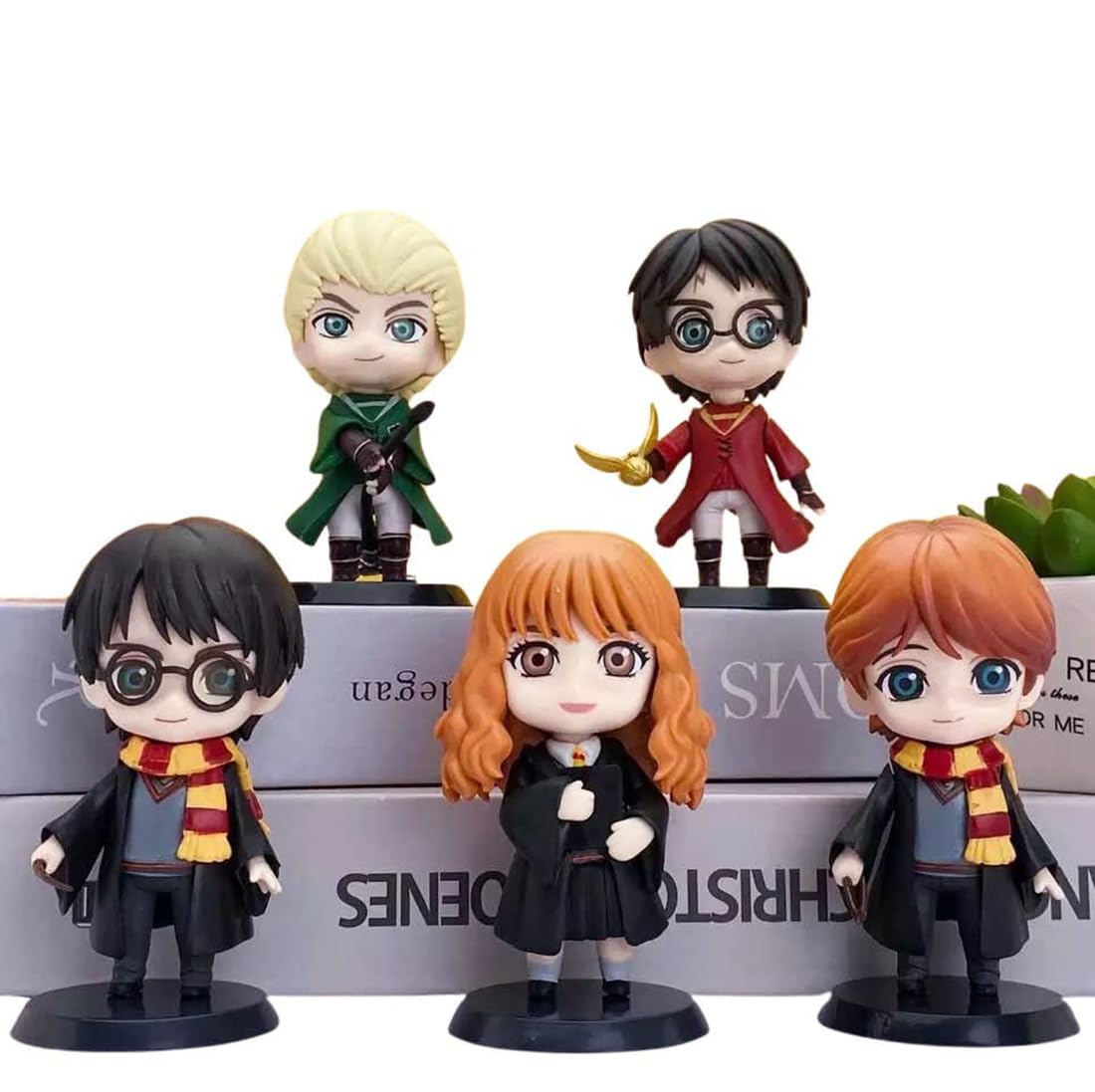 FowWelt Harry Potter 5 pc Set with pet Action Figure Special Edition Action Figure for Car Dashboard, Decoration, Cake, Office Desk & Study Table (Harry Potter Set of 5) 1