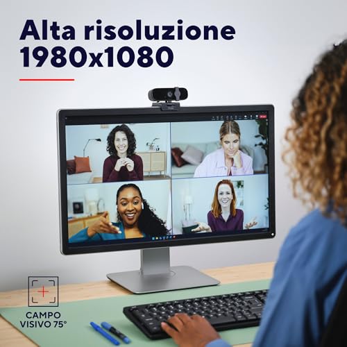 Oran 1080p Webcam PC con Microfono, Web Camera PC USB con Filtro Privacy, Fuoco Fisso 30 FPS, Plastica Riciclata 85%, Videocamera Full HD per Laptop Desktop Mac Windows Skype Zoom Teams - Webcam - Immagine 2